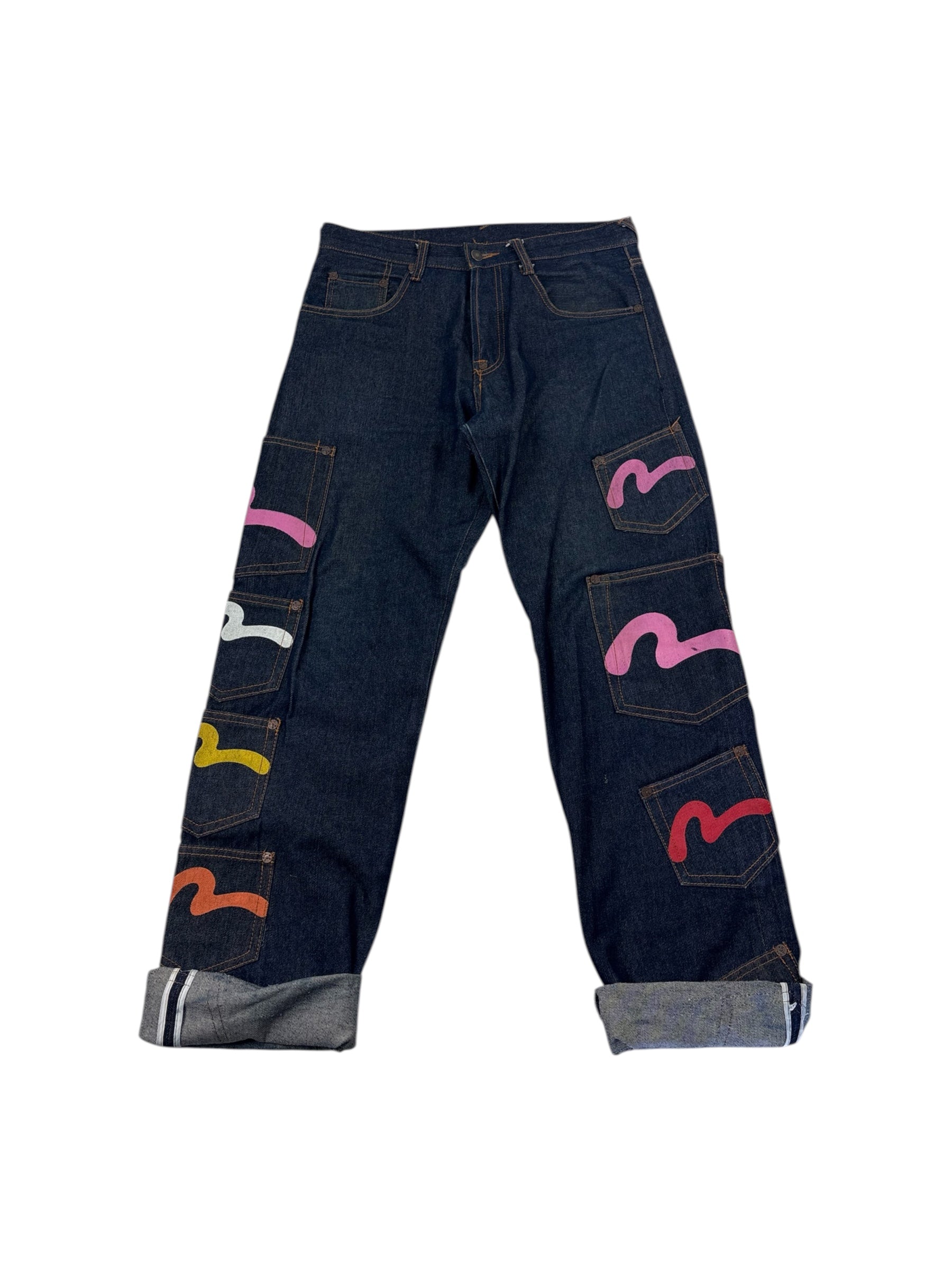 Evisu Selvedge Pocket Print Jeans