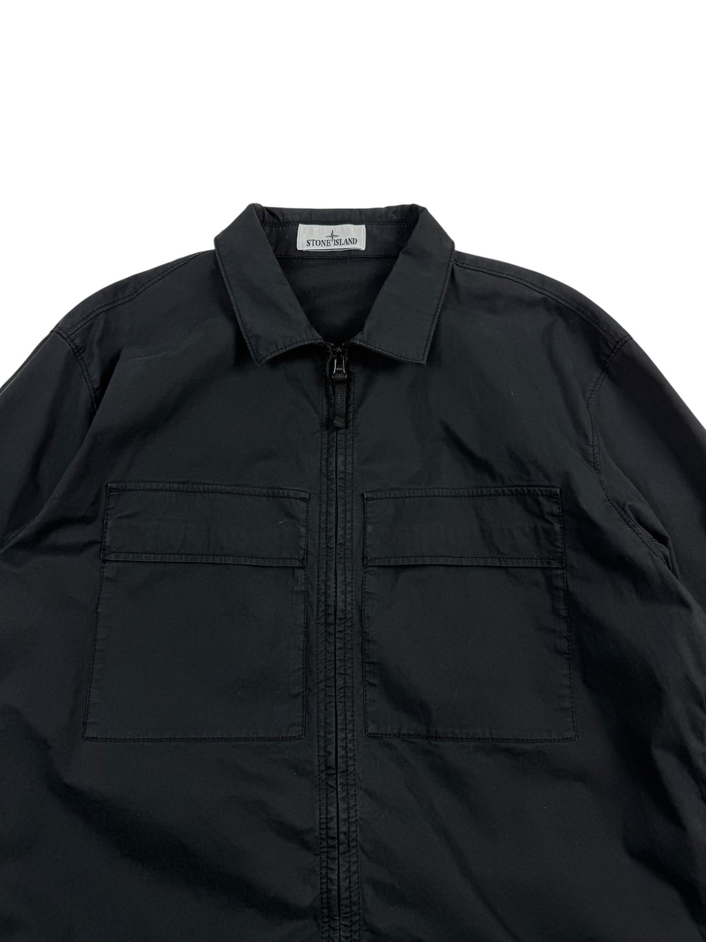 Stone Island Black Supima Cotton Stretch Overshirt