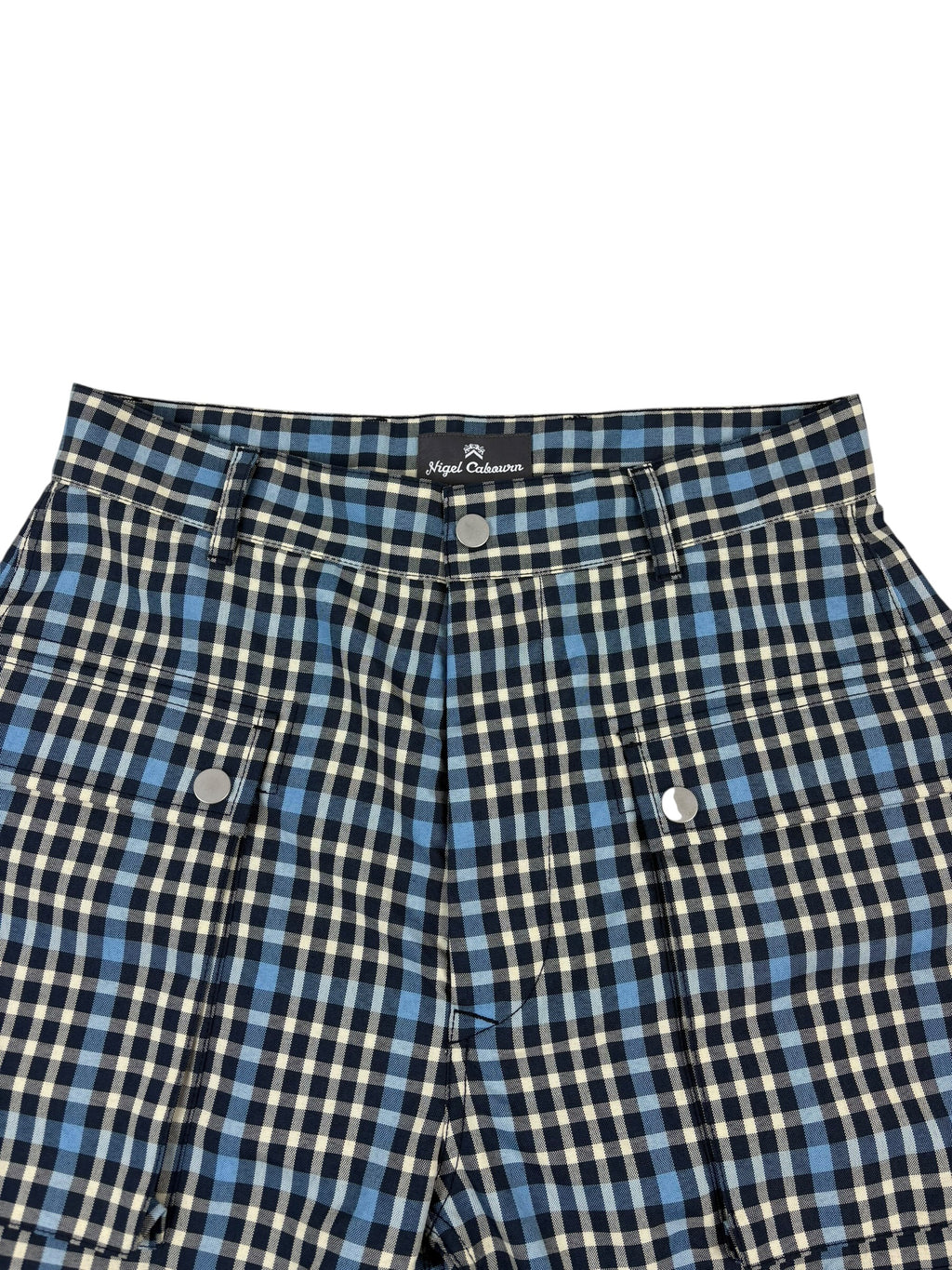 Nigel Cabourn Navy Check-4 Tool Shorts