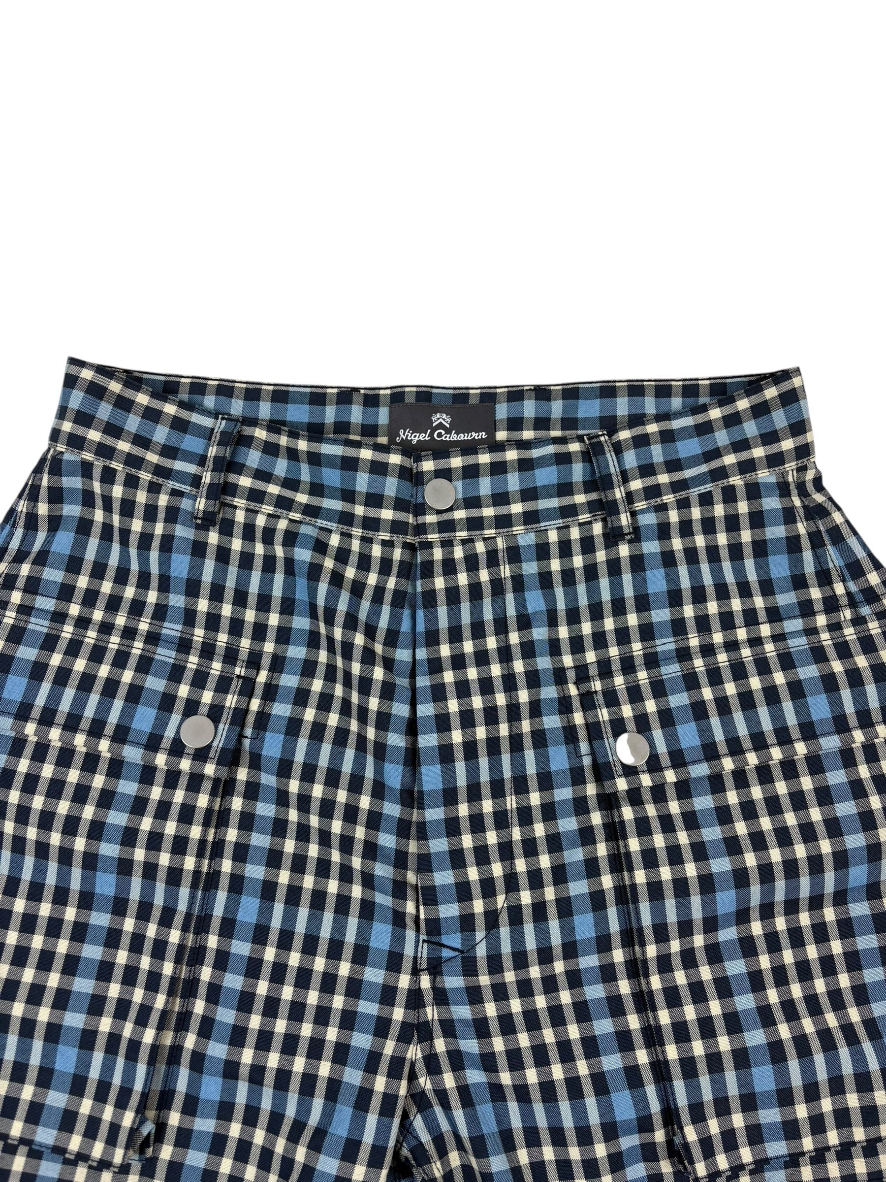 Nigel Cabourn Navy Check-4 Tool Shorts