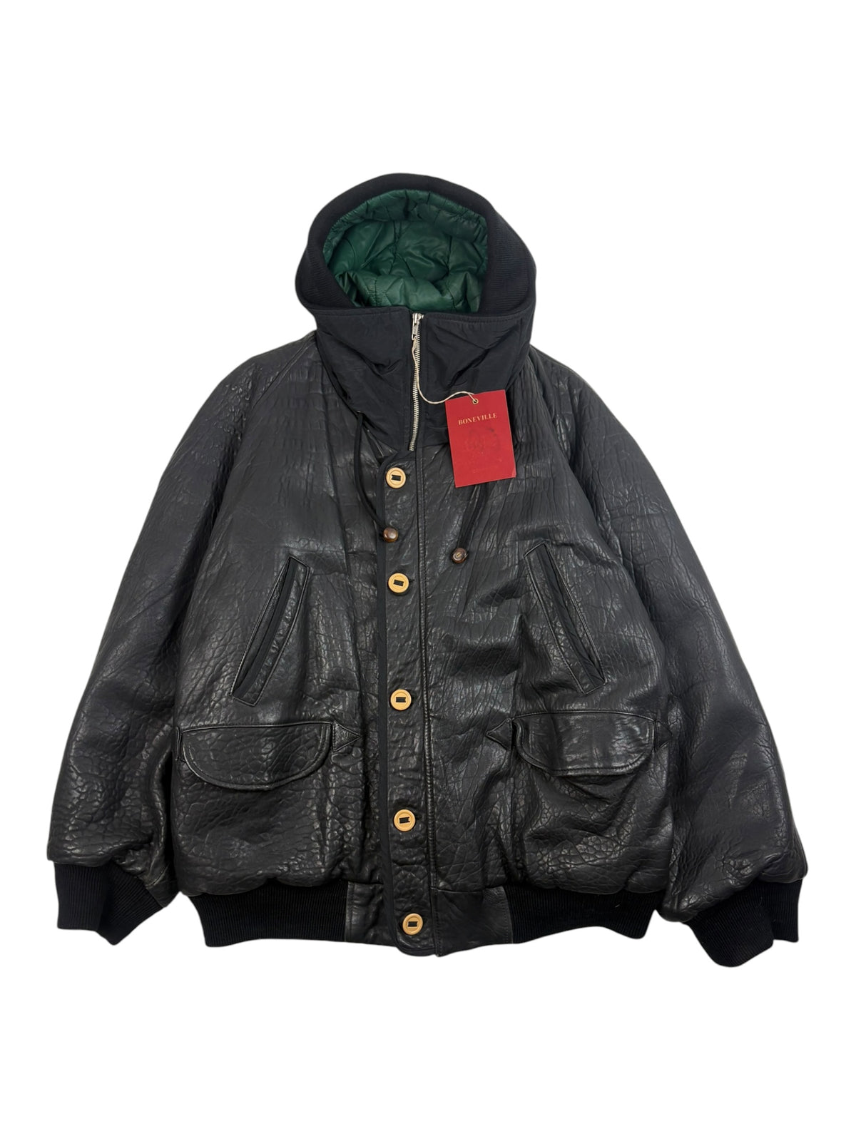 Boneville 80s Leather Hooded Jacket