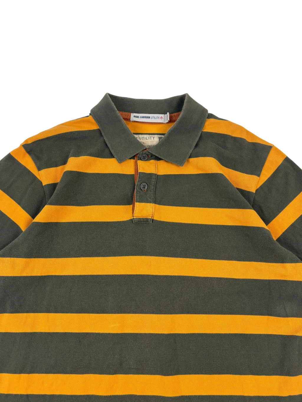 Nigel Cabourn 2000s Utility Striped Polo Shirt
