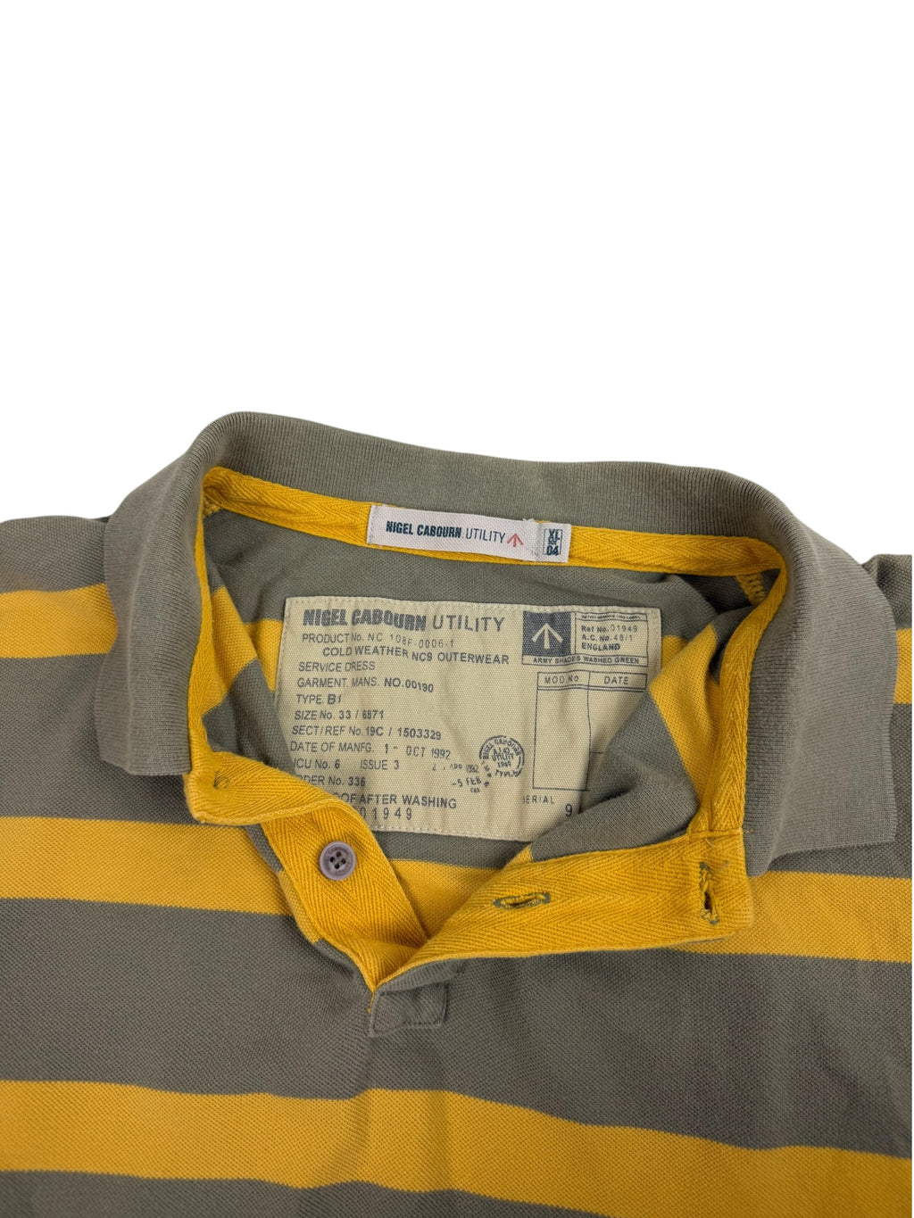 Nigel Cabourn 2000s Utility Striped Polo Shirt