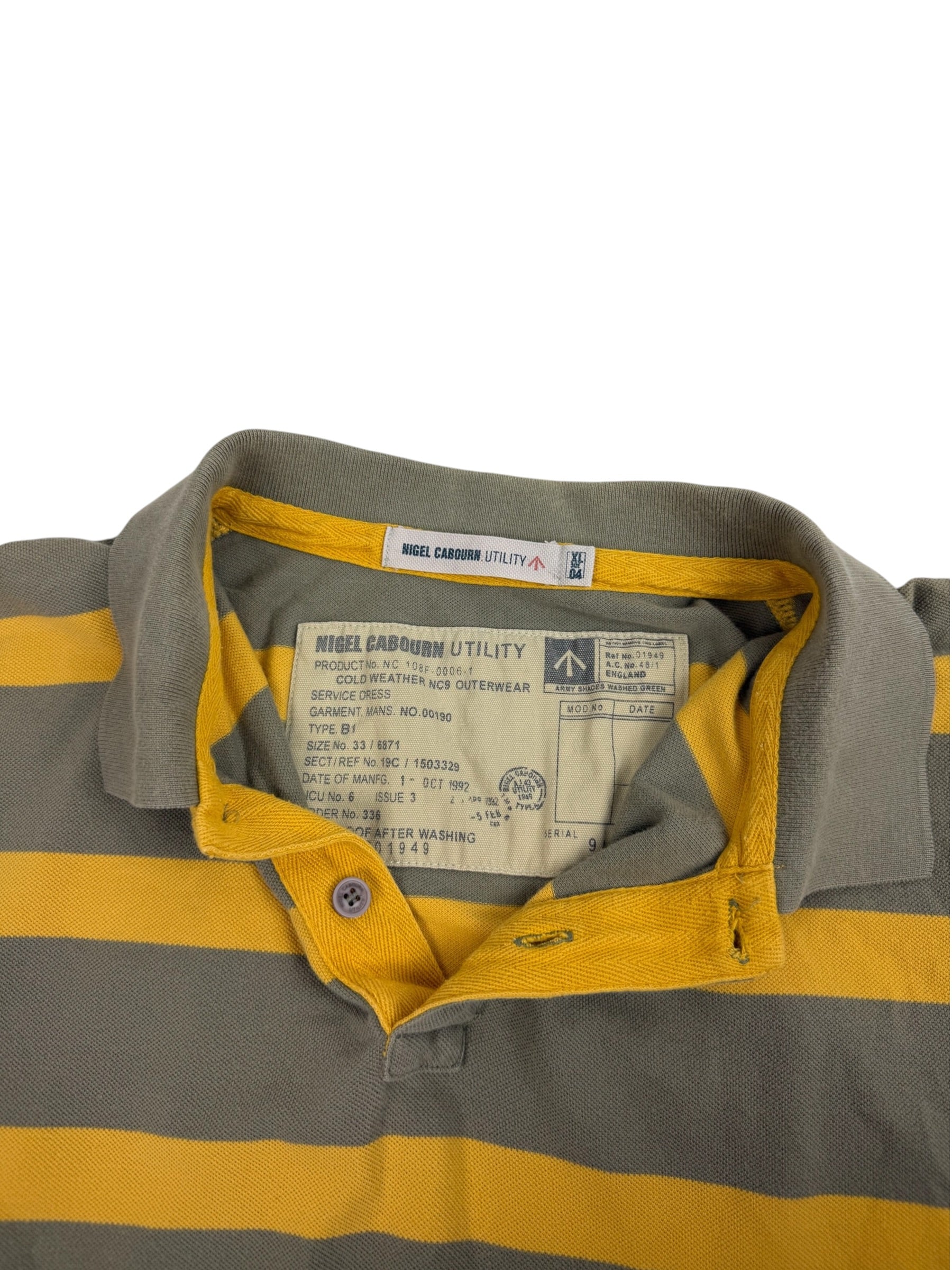 Nigel Cabourn 2000s Utility Striped Polo Shirt