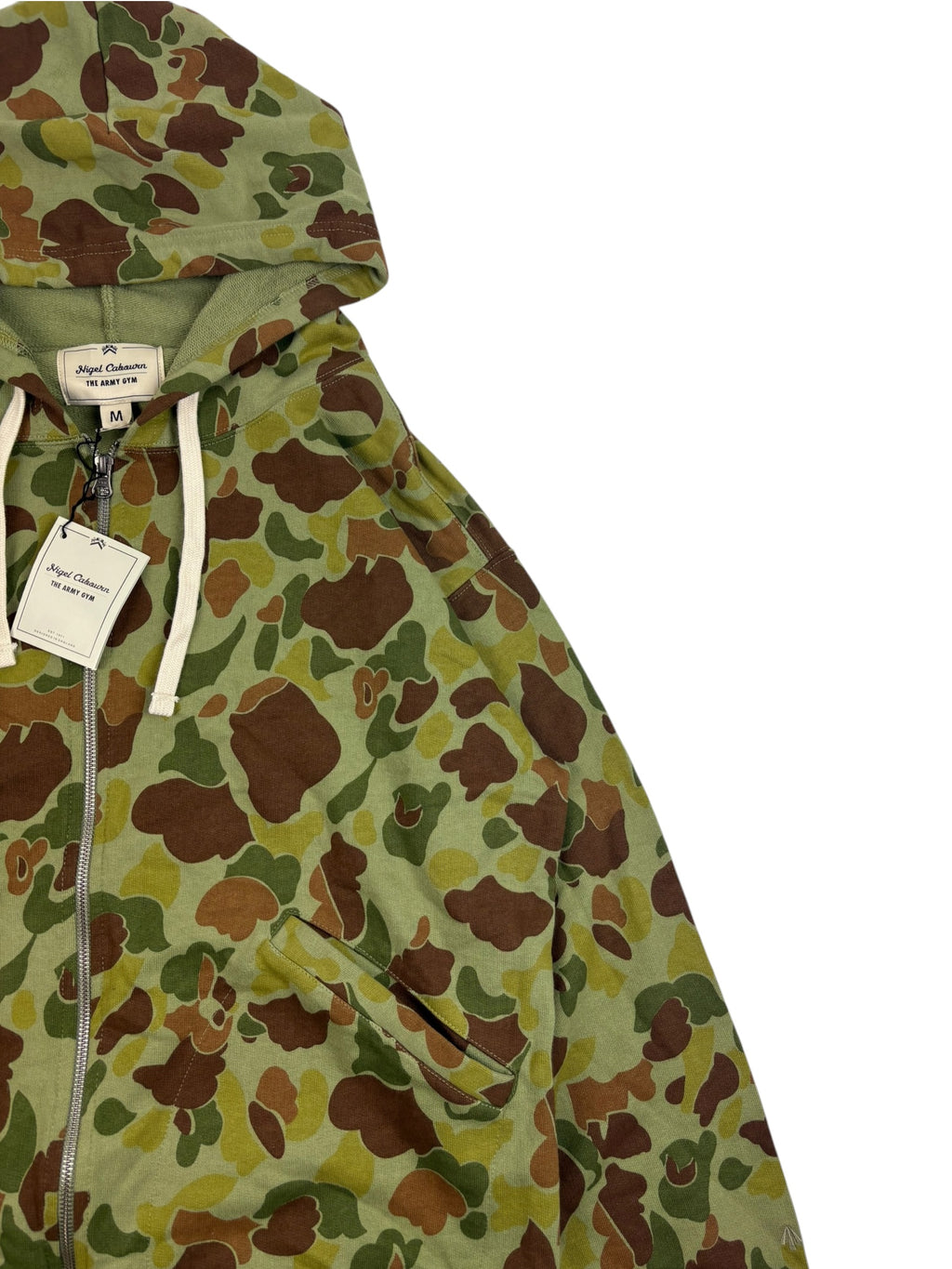 Nigel Cabourn Army Gym Camo Zip Up Hoodie