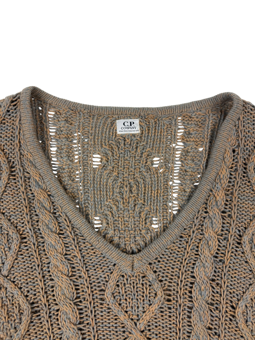 C.P. Company 80s V-Neck Cable Knit Sweater