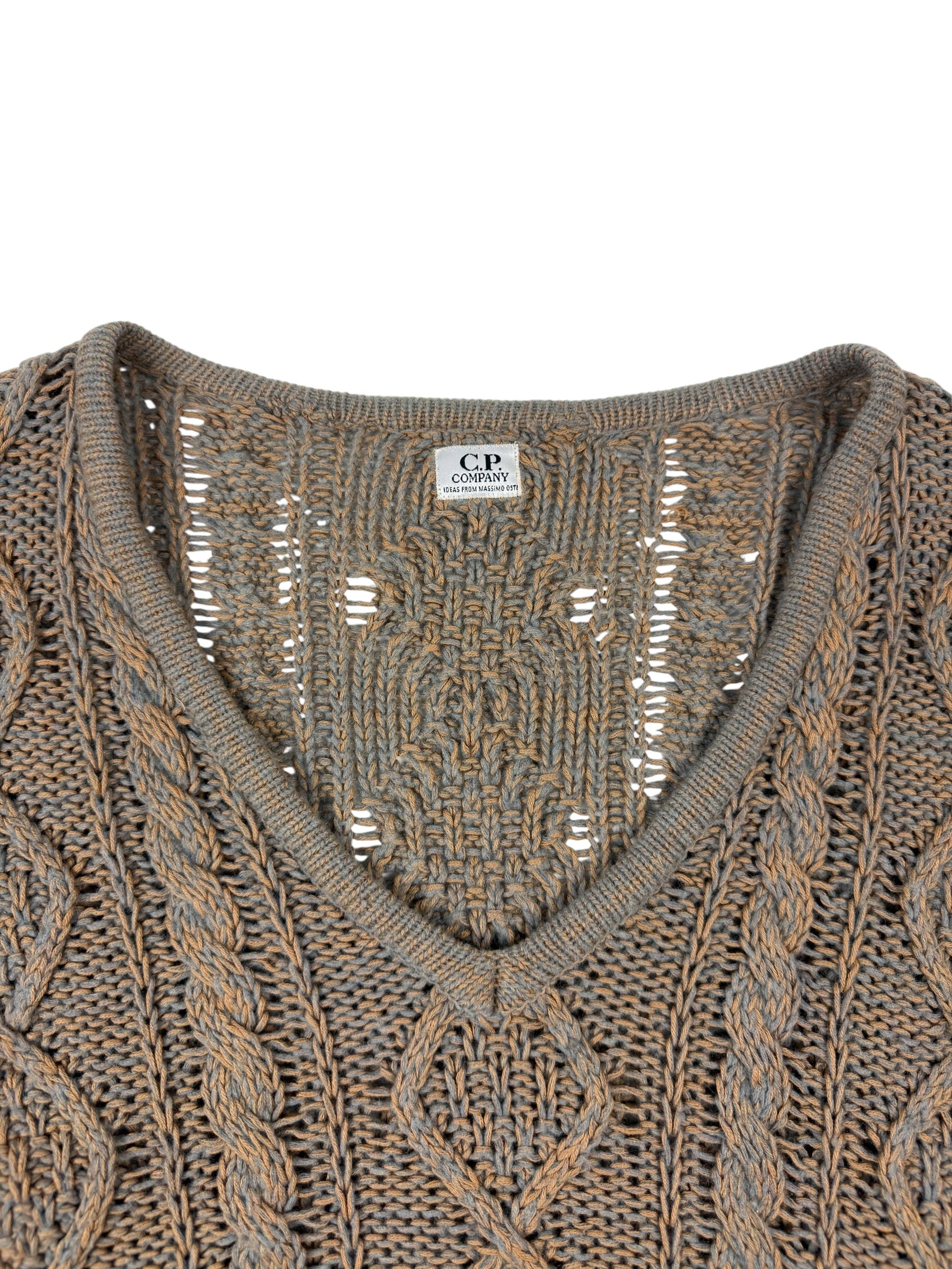C.P. Company 80s V-Neck Cable Knit Sweater