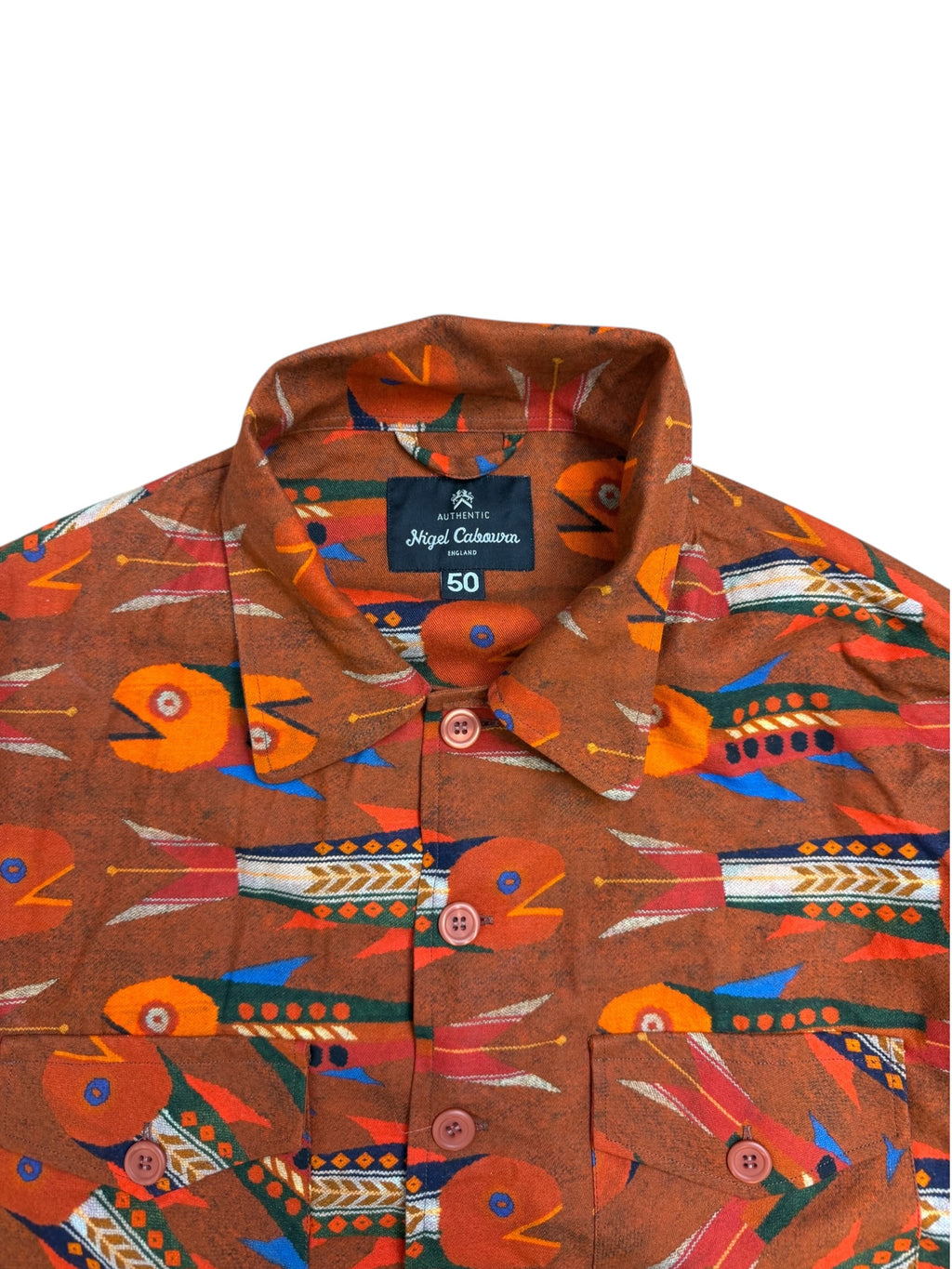 Nigel Cabourn Authentic Aztec Print Overshirt Jacket
