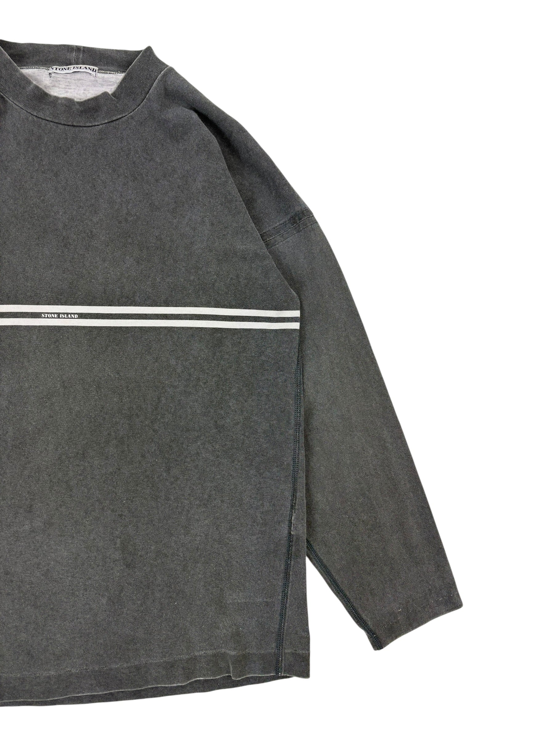 Stone Island 1980s Stripe Mock Neck Sweater
