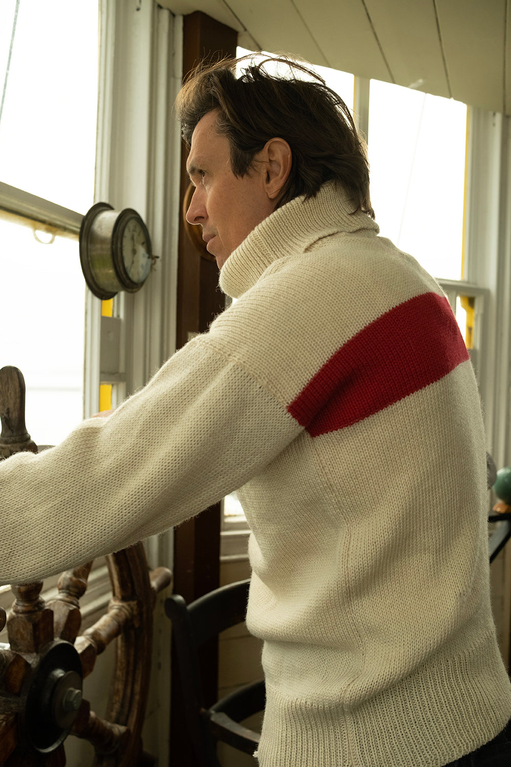 Nigel Cabourn Authentic Four Way Shetland Roll Neck