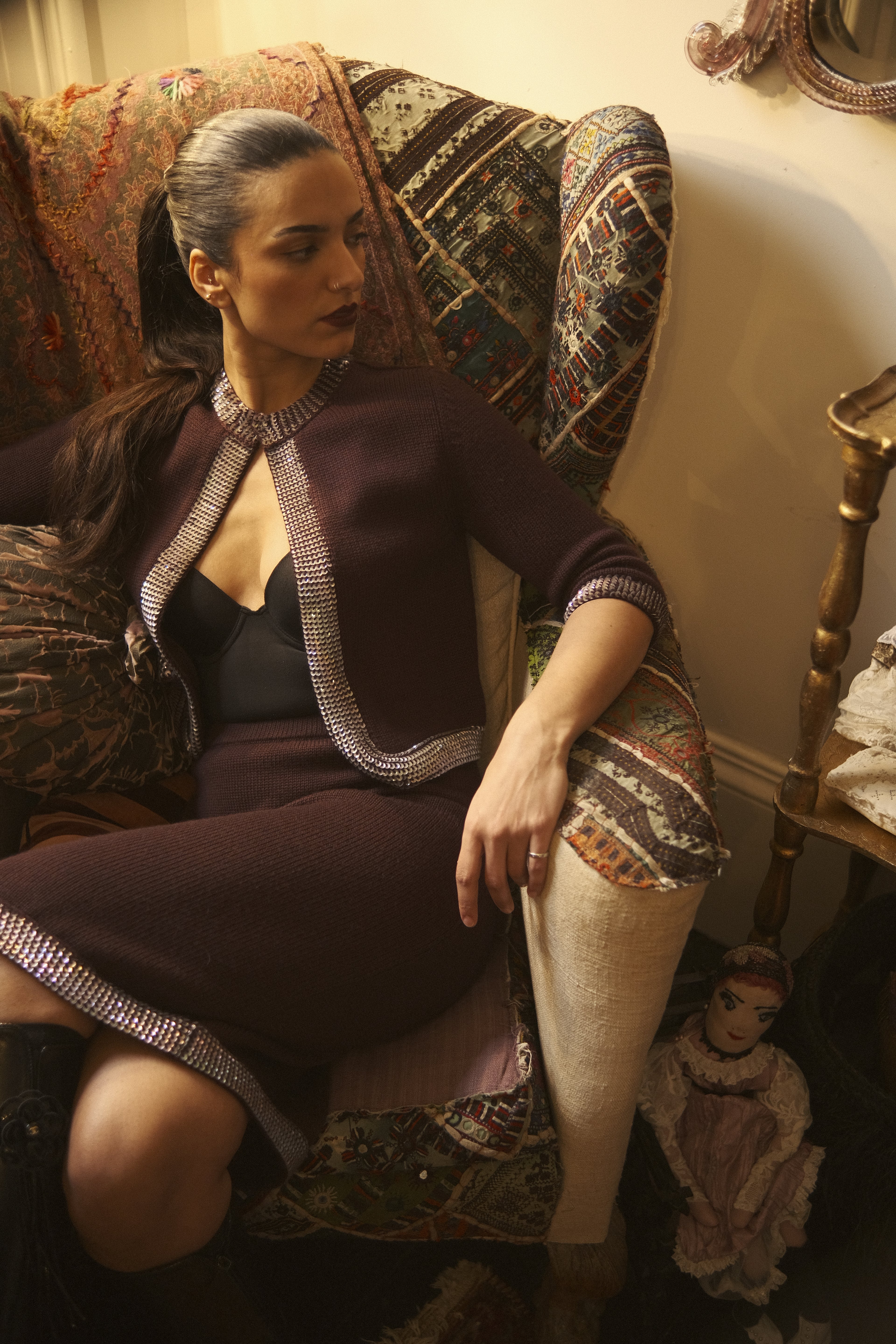 Chanel Autumn / 1999 Wool Two Piece Skirt & Cardigan