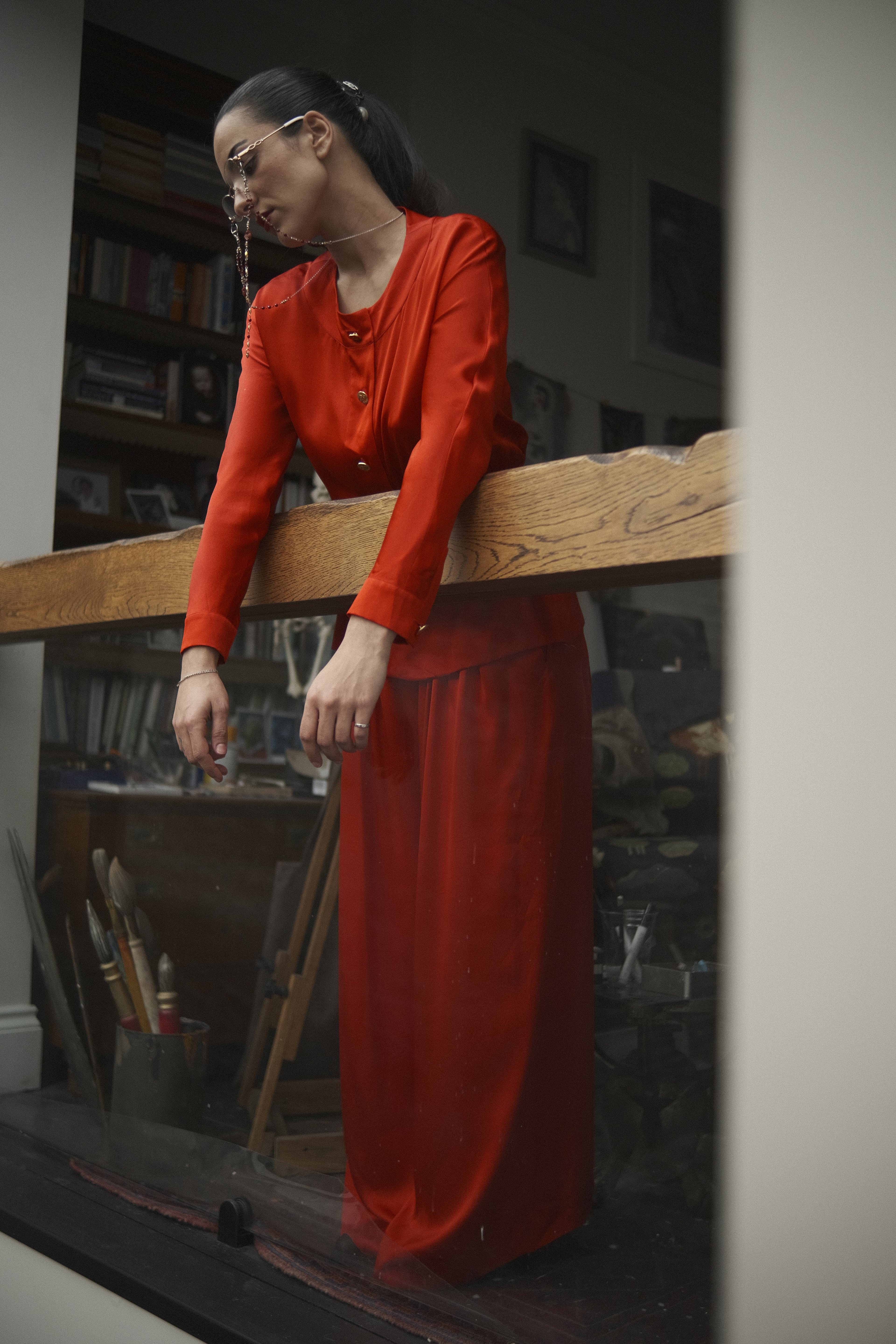 Chanel Boutique Spring / 1983 Silk Blouse, Trouser & Belt Set