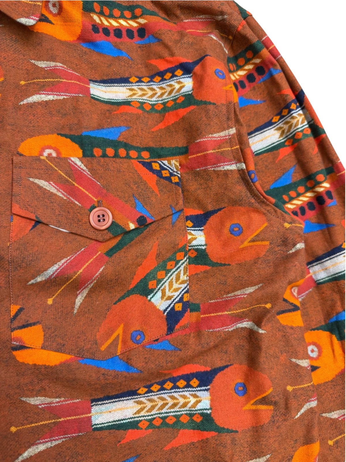 Nigel Cabourn Authentic Aztec Print Overshirt Jacket