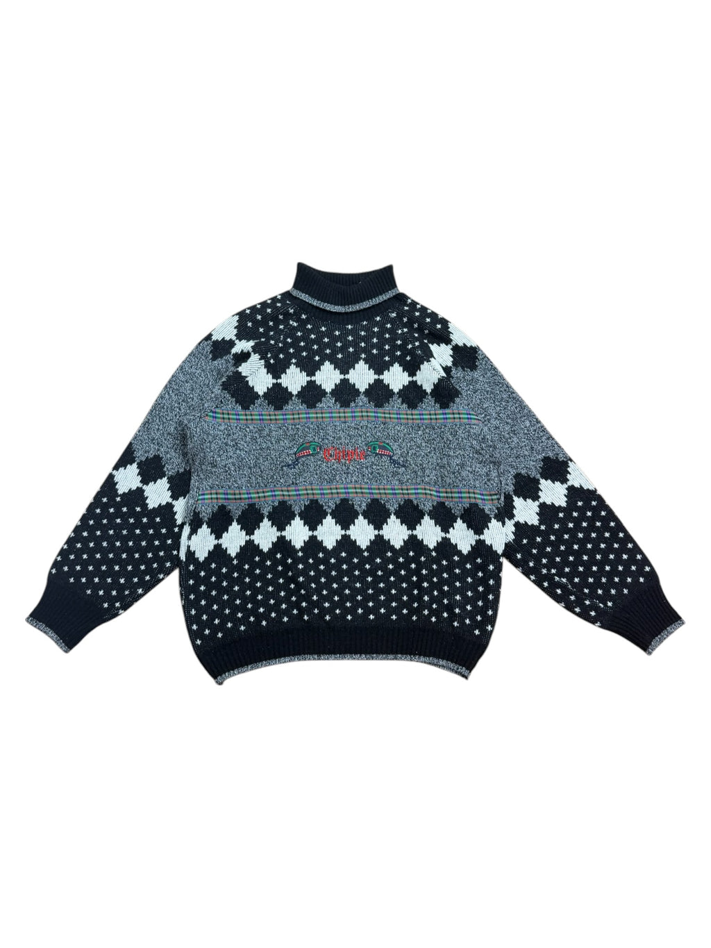 Chipie 80s Embroidered Roll Neck Knit
