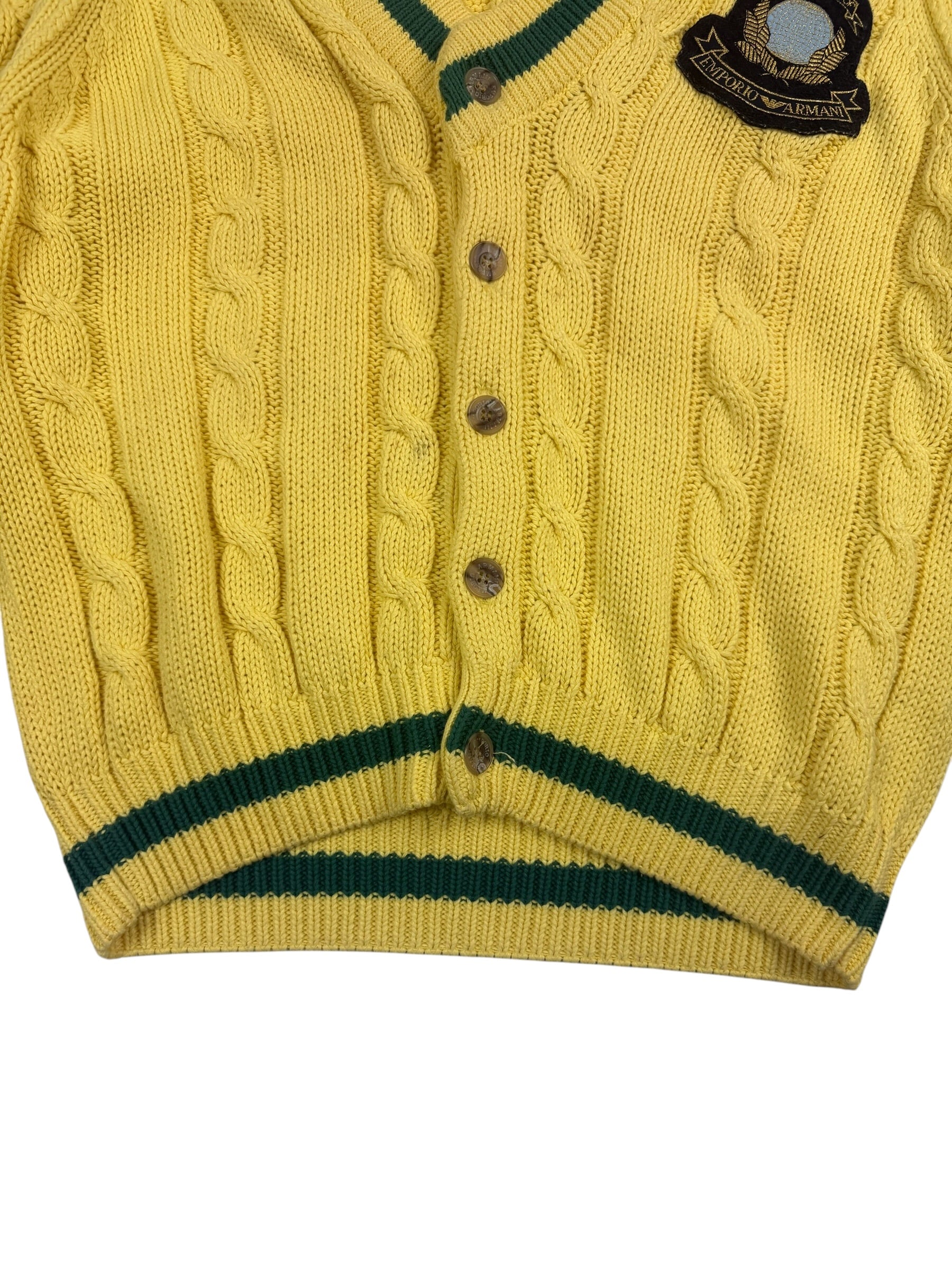 Emporio Armani 1980s Cable Knit Cardigan