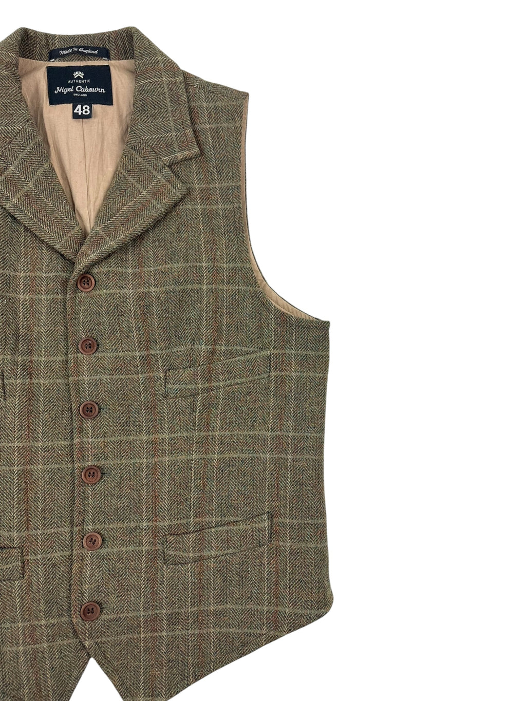 Nigel Cabourn Authentic Harris Tweed Lapel Waistcoat