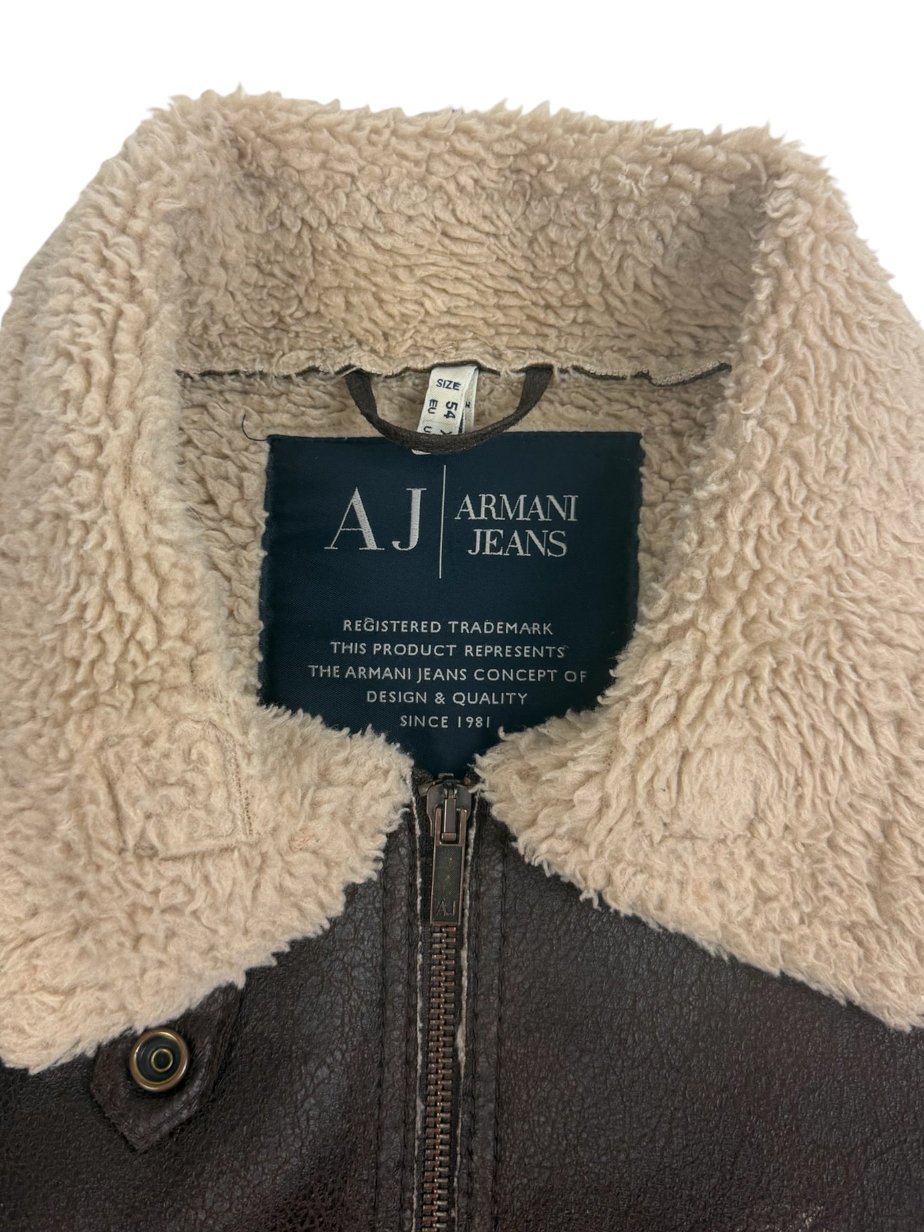 Armani Jeans 2000’s Shearling Aviator Jacket