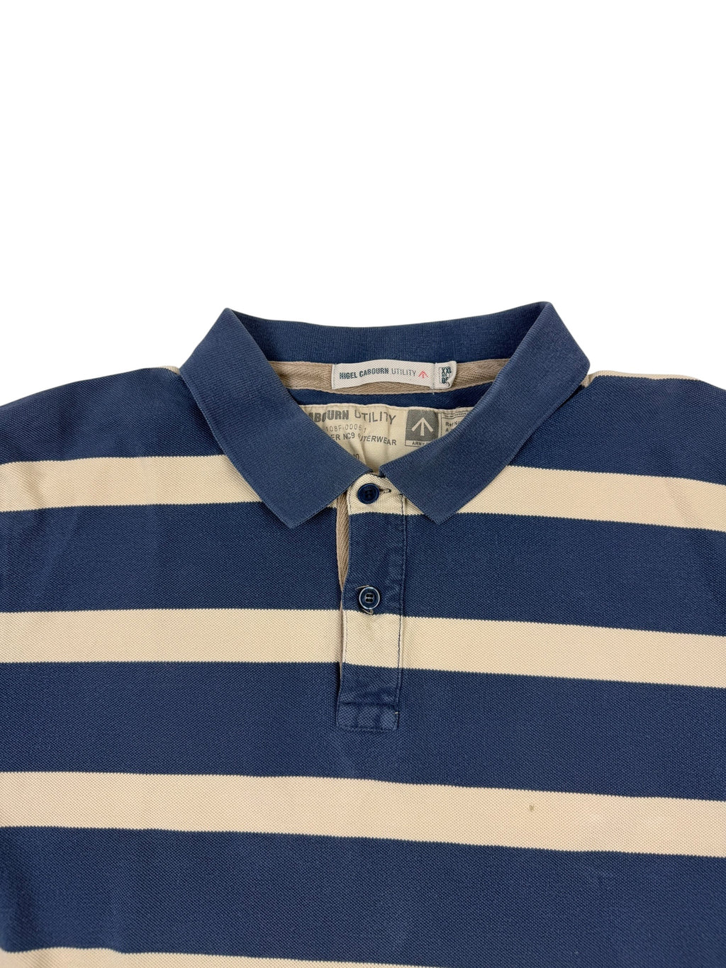 Nigel Cabourn 2000s Utility Striped Polo Shirt