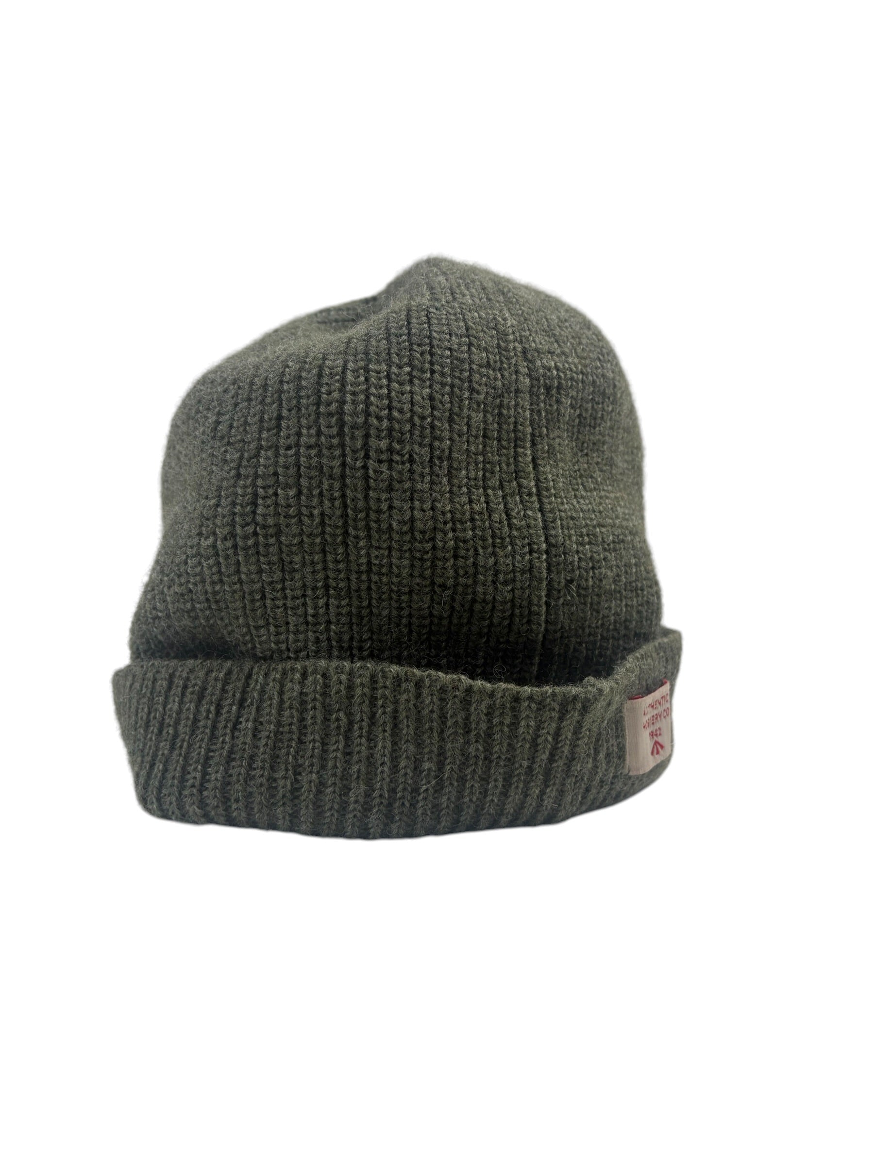 Nigel Cabourn Authentic Olive Grey Solid Beanie
