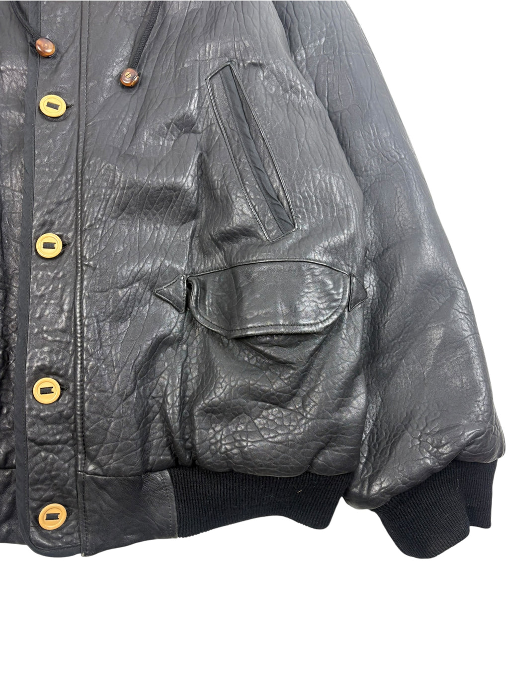 Boneville 80s Leather Hooded Jacket
