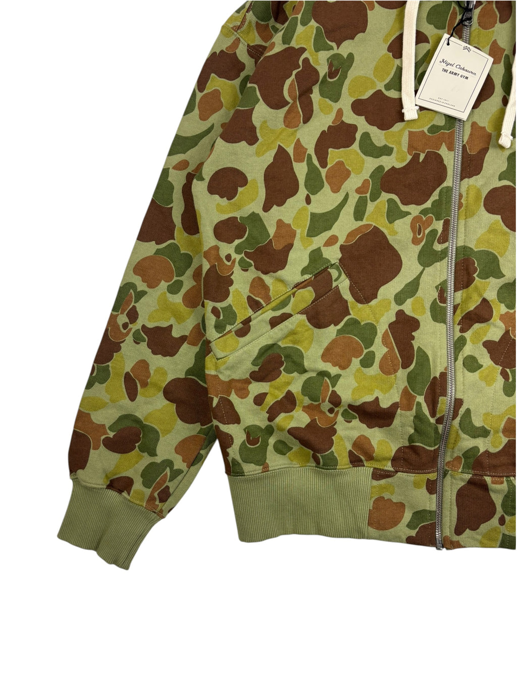 Nigel Cabourn Army Gym Camo Zip Up Hoodie