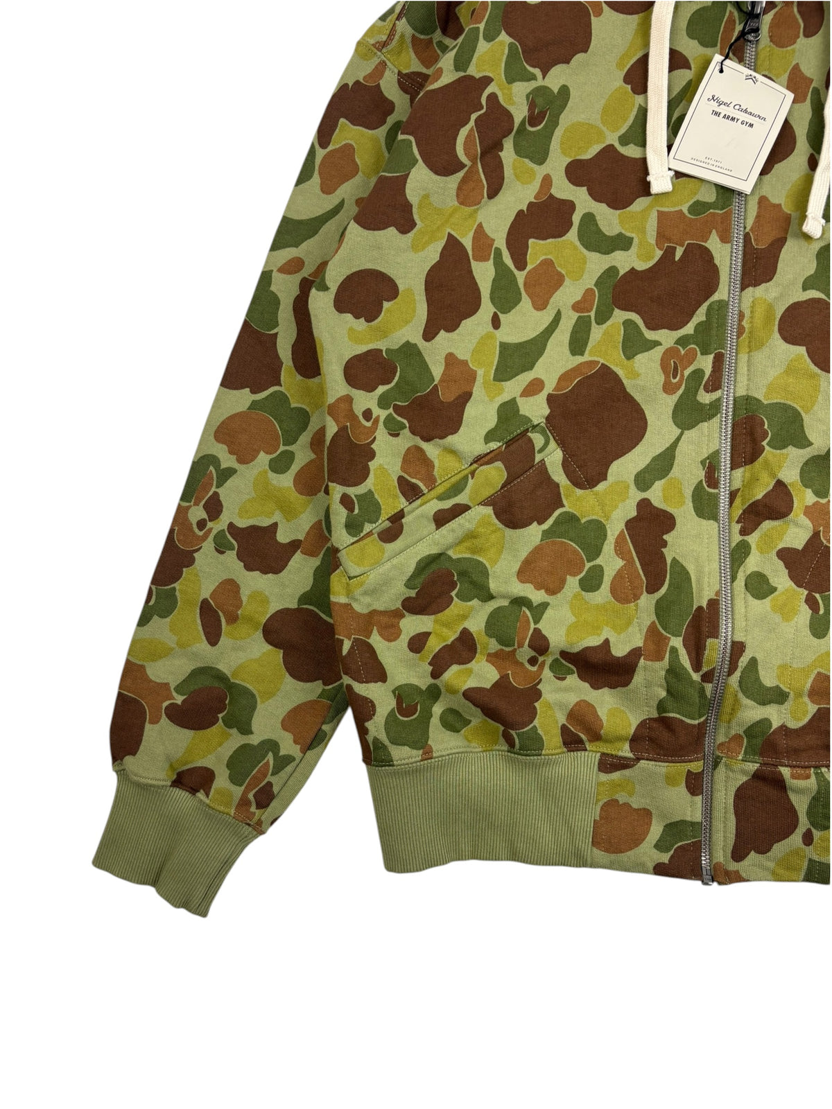 Nigel Cabourn Army Gym Camo Zip Up Hoodie