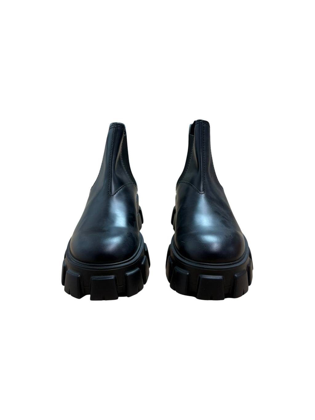 Prada Monolith Brushed Leather Chelsea Boots