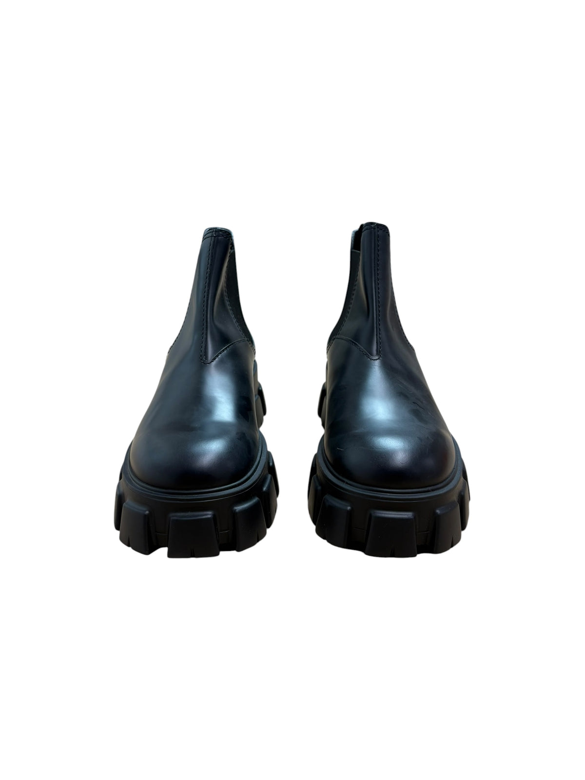 Prada Monolith Brushed Leather Chelsea Boots