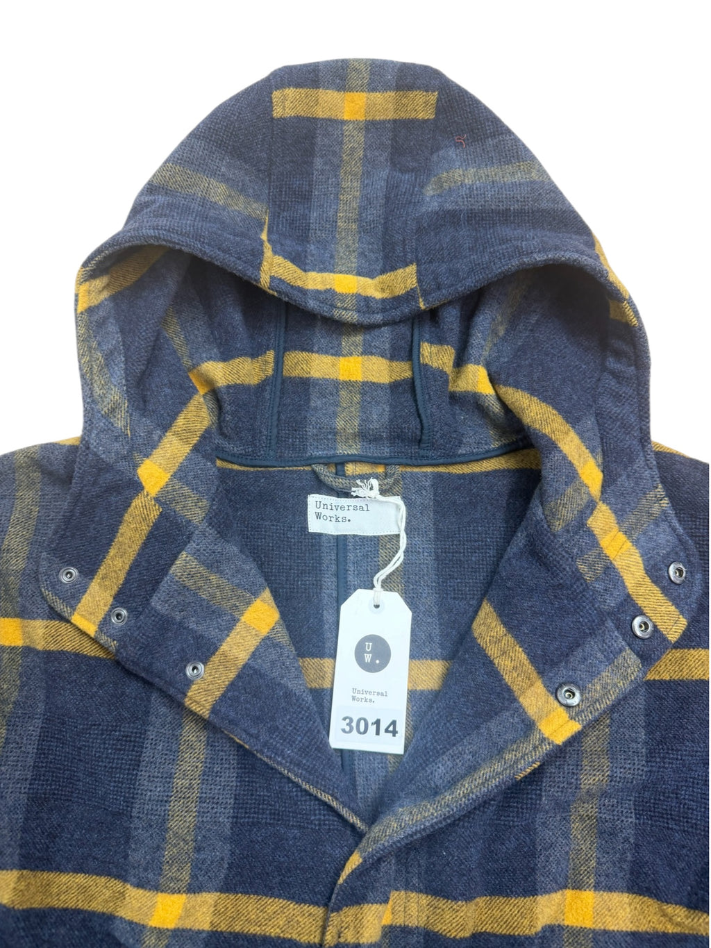Universal Works Wool Check Hooded Coat
