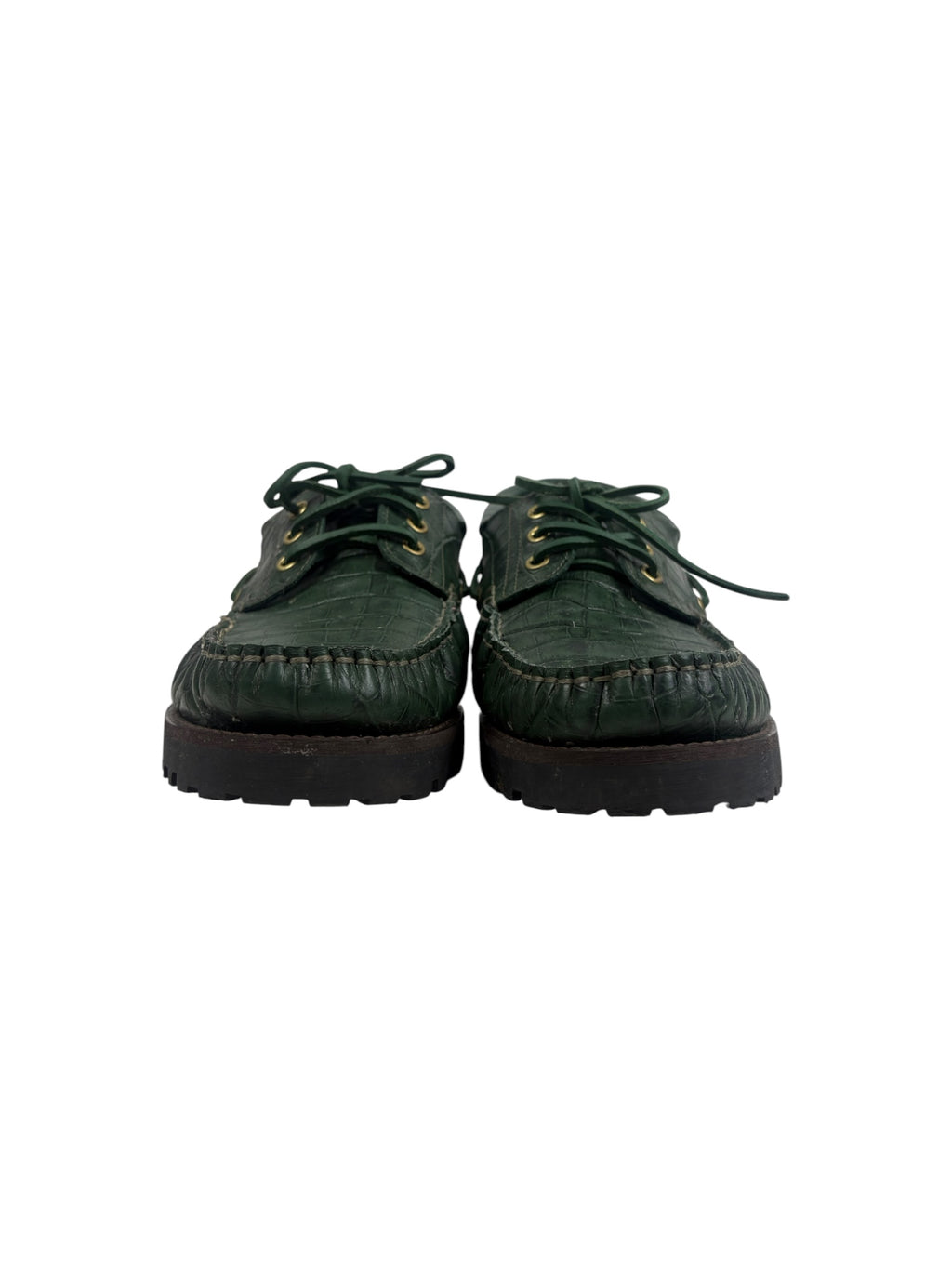 LUGS The Ally Deck Moss Croc Loafers