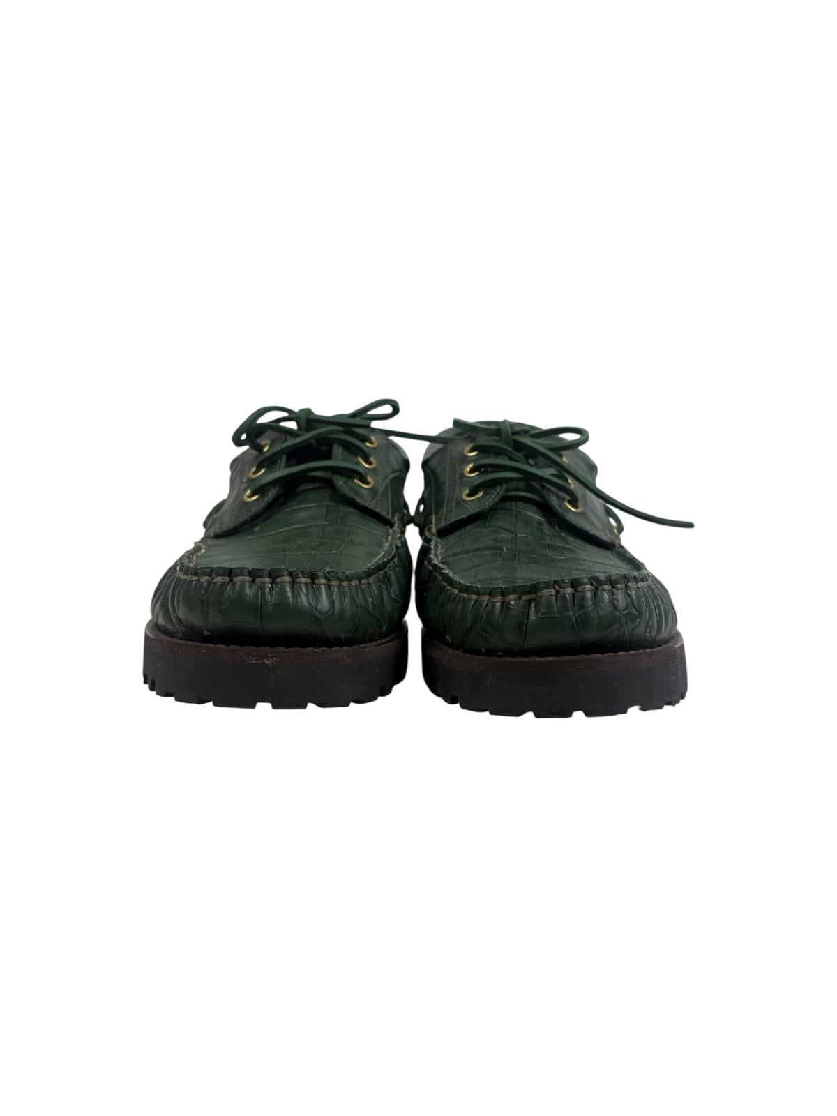 LUGS The Ally Deck Moss Croc Loafers