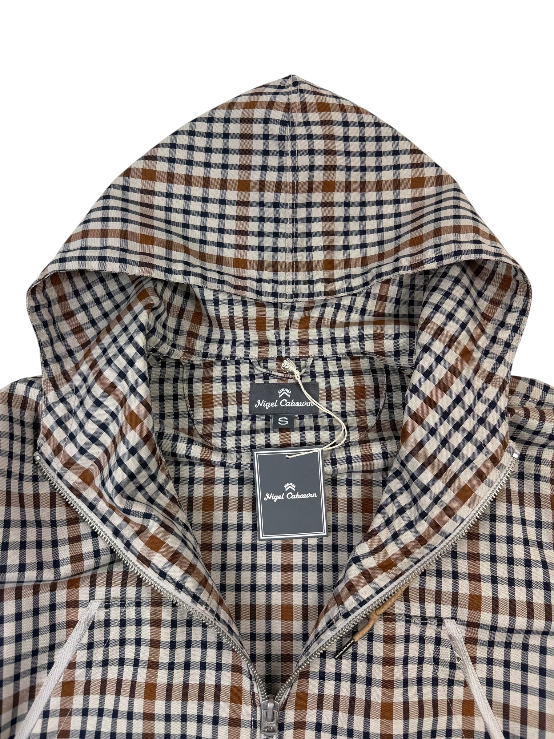 Nigel Cabourn Mainline Stone Check Zip Smock