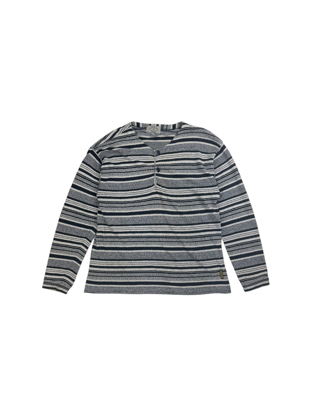 Armani Jeans 90s Striped Knit Henley POH Sweater