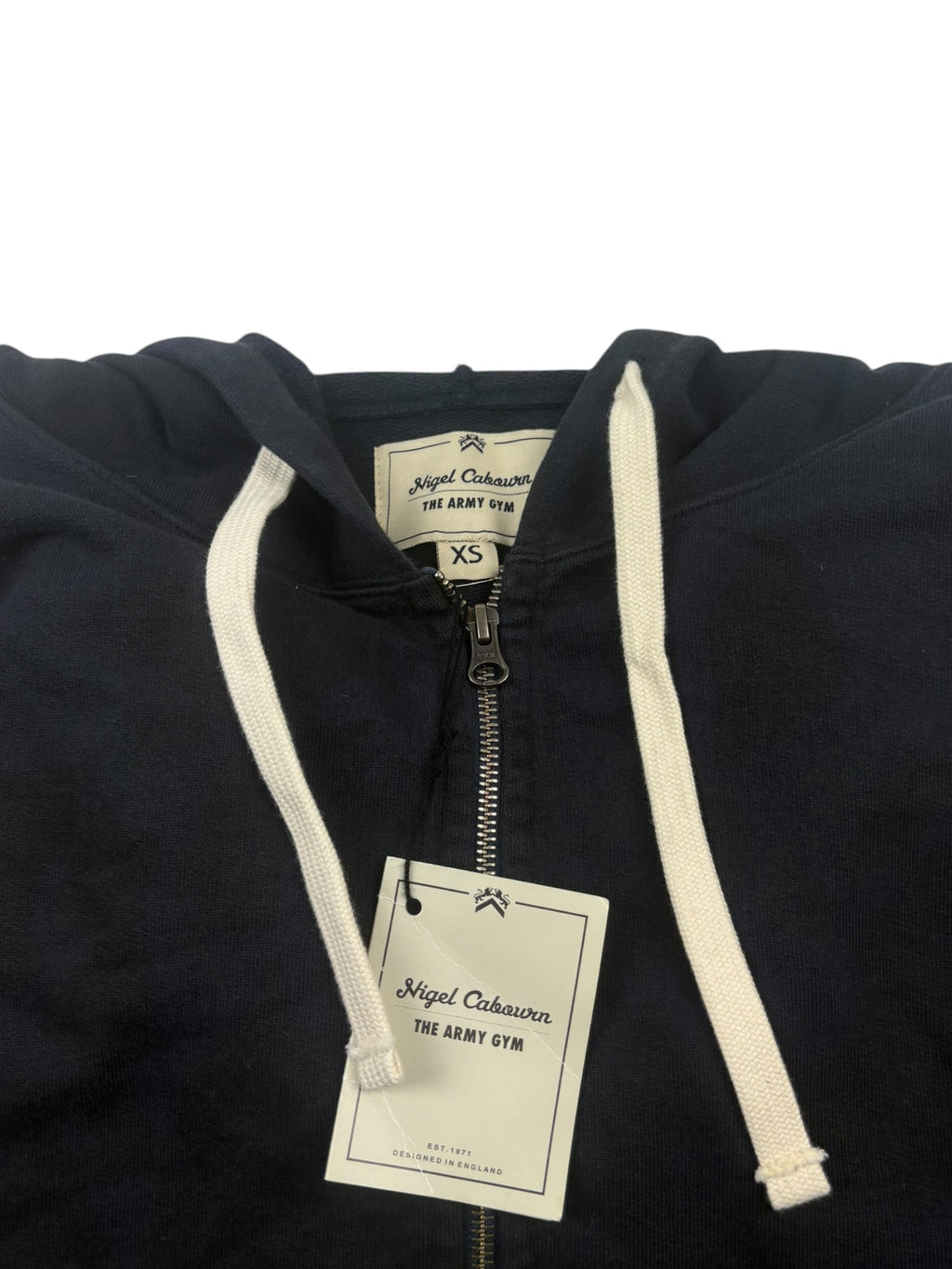 Nigel Cabourn Army Gym Navy Camo Zip Up Hoodie