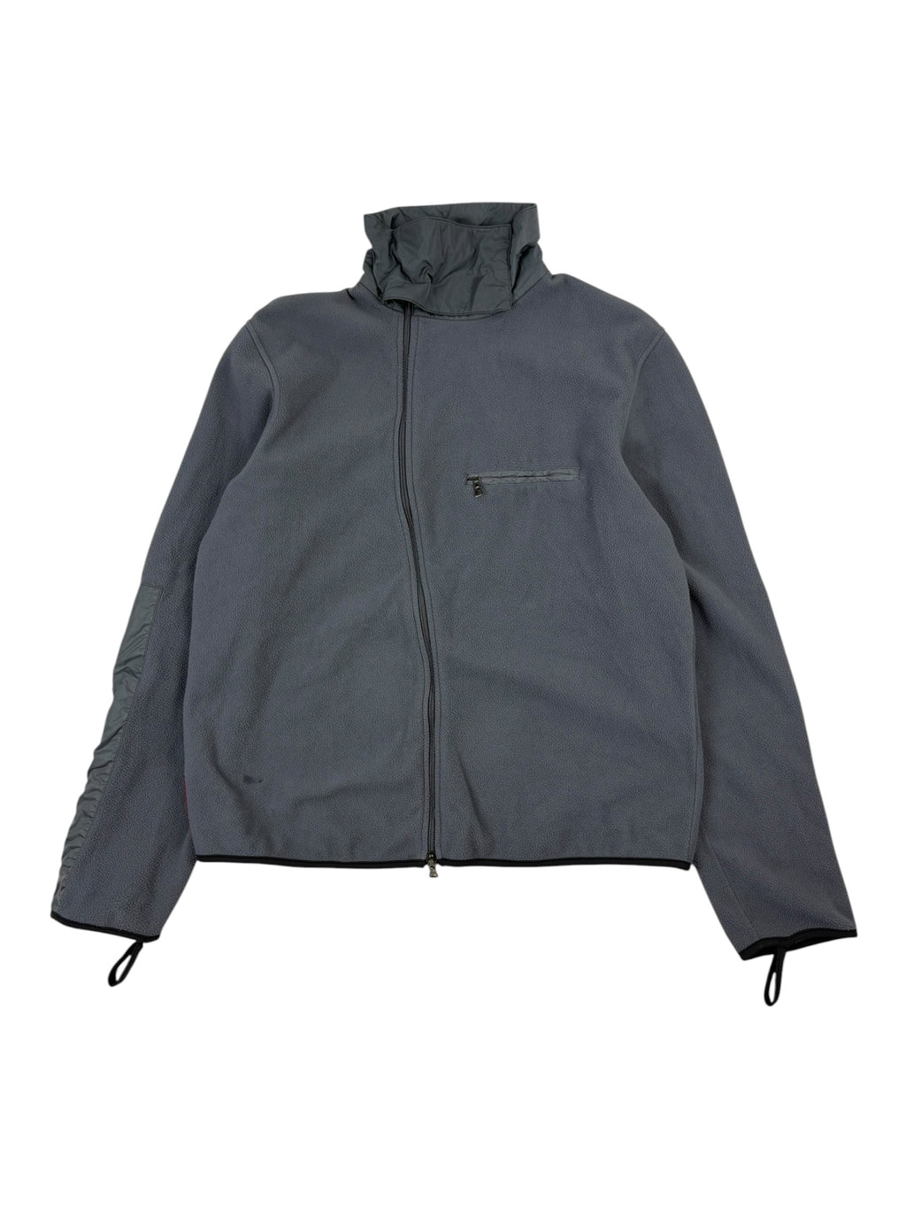 Prada Sport 2000s Asymetrical Zip Up Fleece Jacket