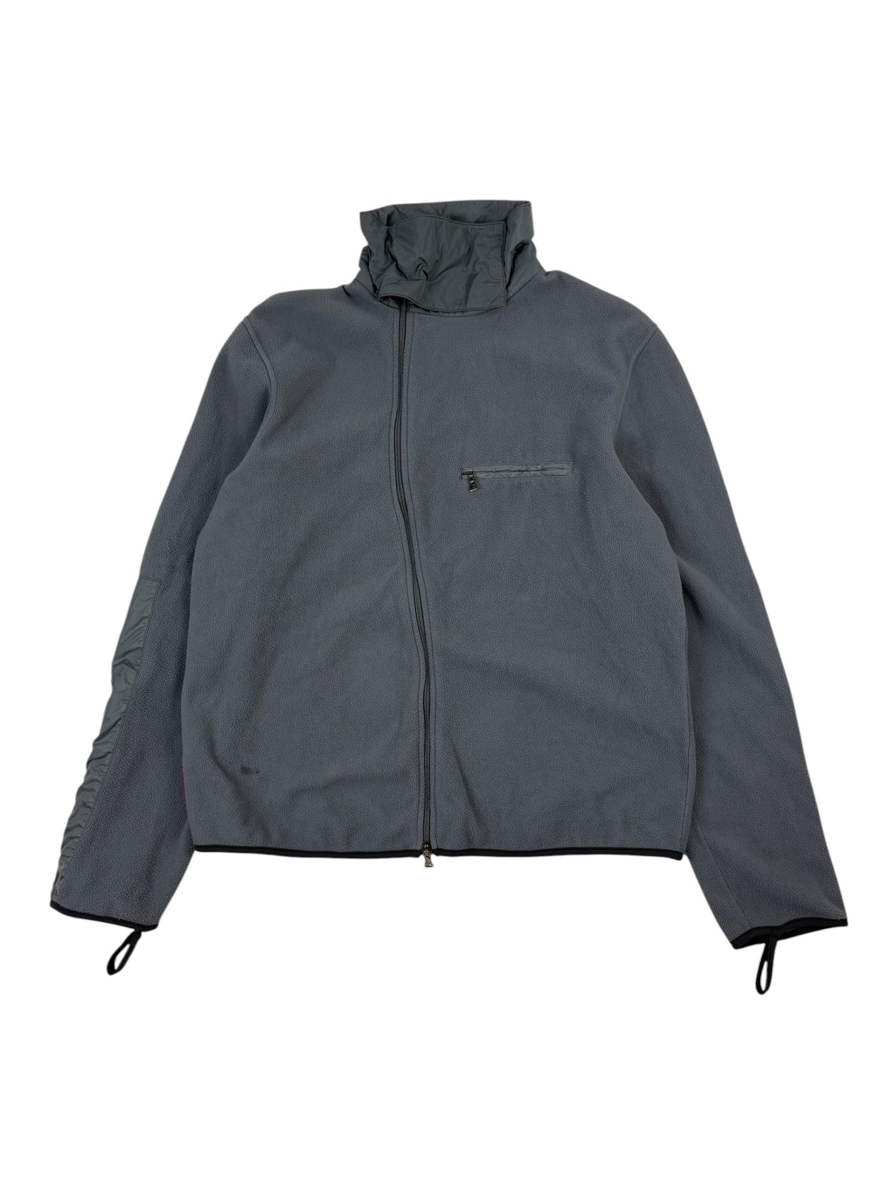 Prada Sport 2000s Asymetrical Zip Up Fleece Jacket
