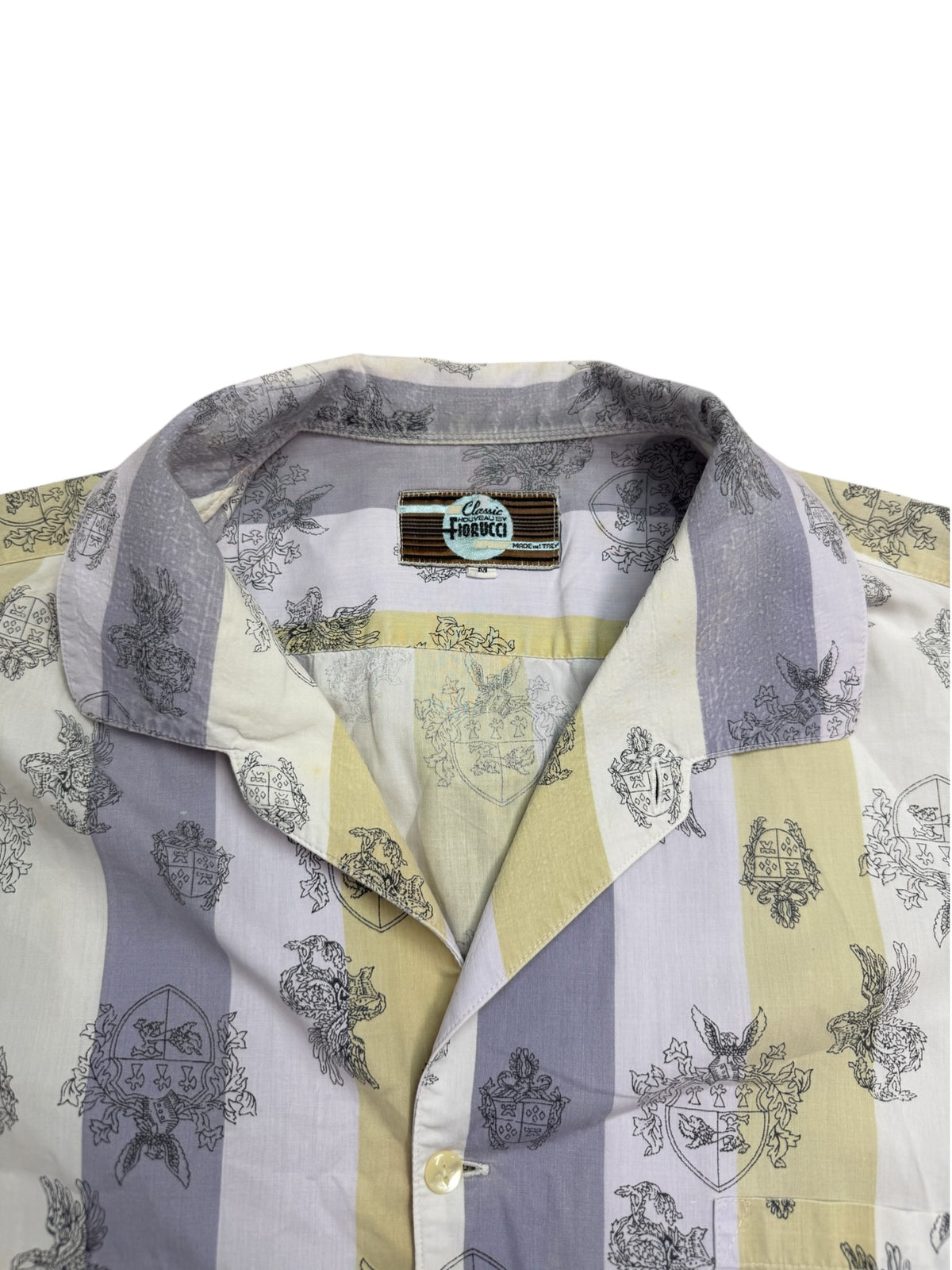 Fiorucci Classic Nouveau 80s Heraldic Print Shirt