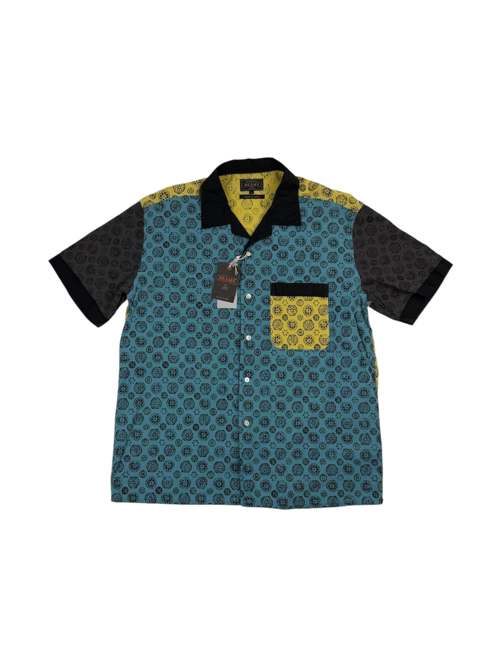 Beams Japan Takashimi Chijimi Print Panel Shirt