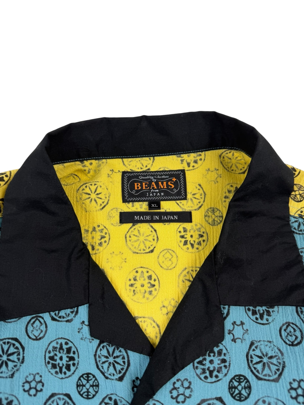 Beams Japan Takashimi Chijimi Print Panel Shirt