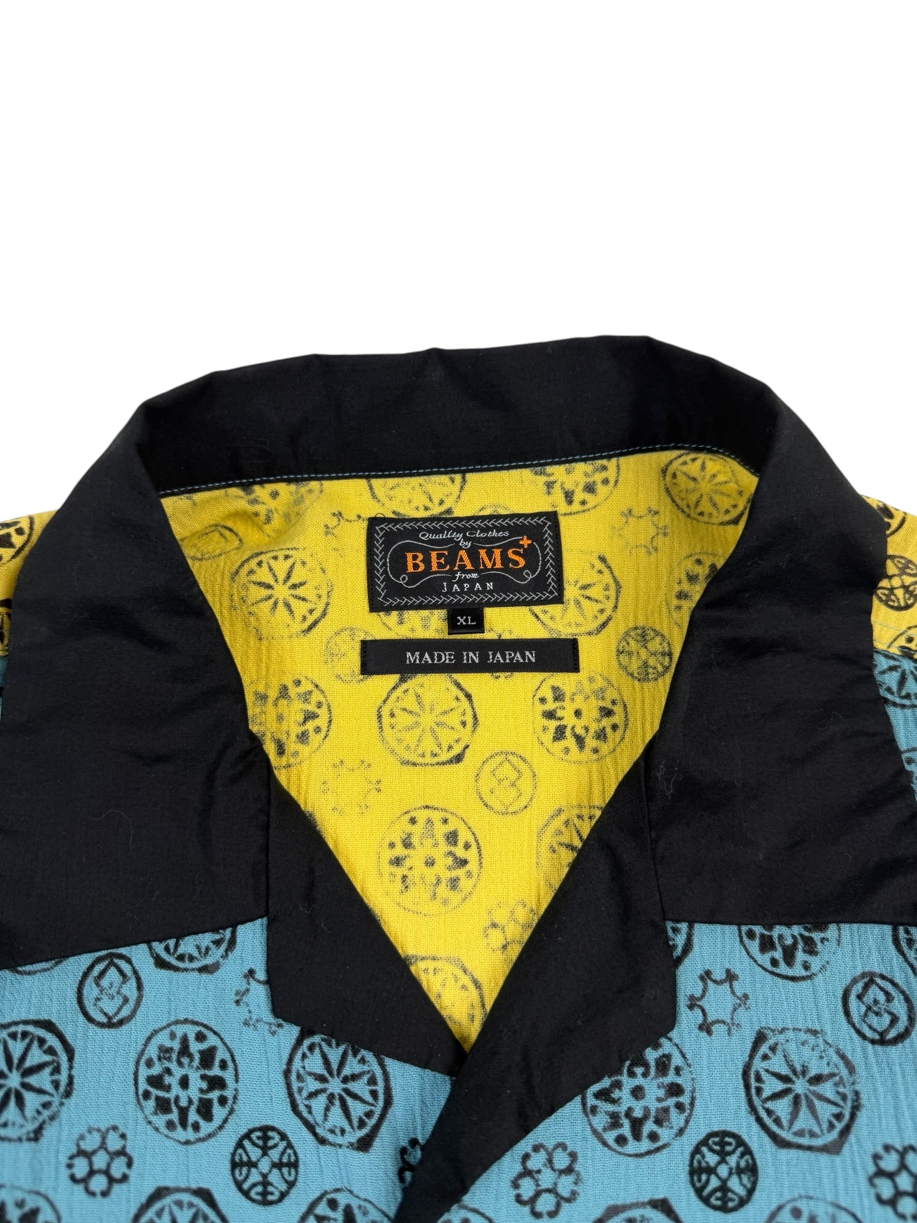 Beams Japan Takashimi Chijimi Print Panel Shirt