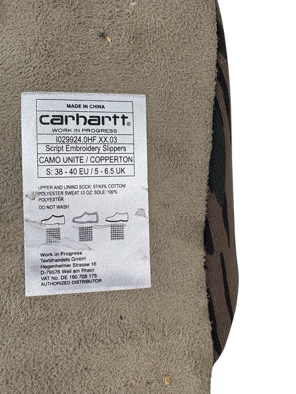 Carhartt Script Embroidery Slippers