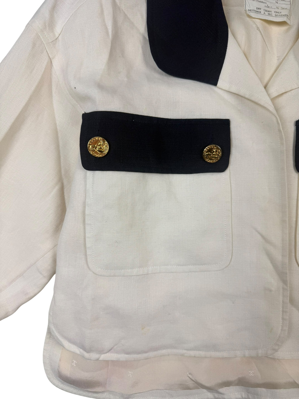 Chanel Boutique Spring 1992 Cropped Linen Jacket