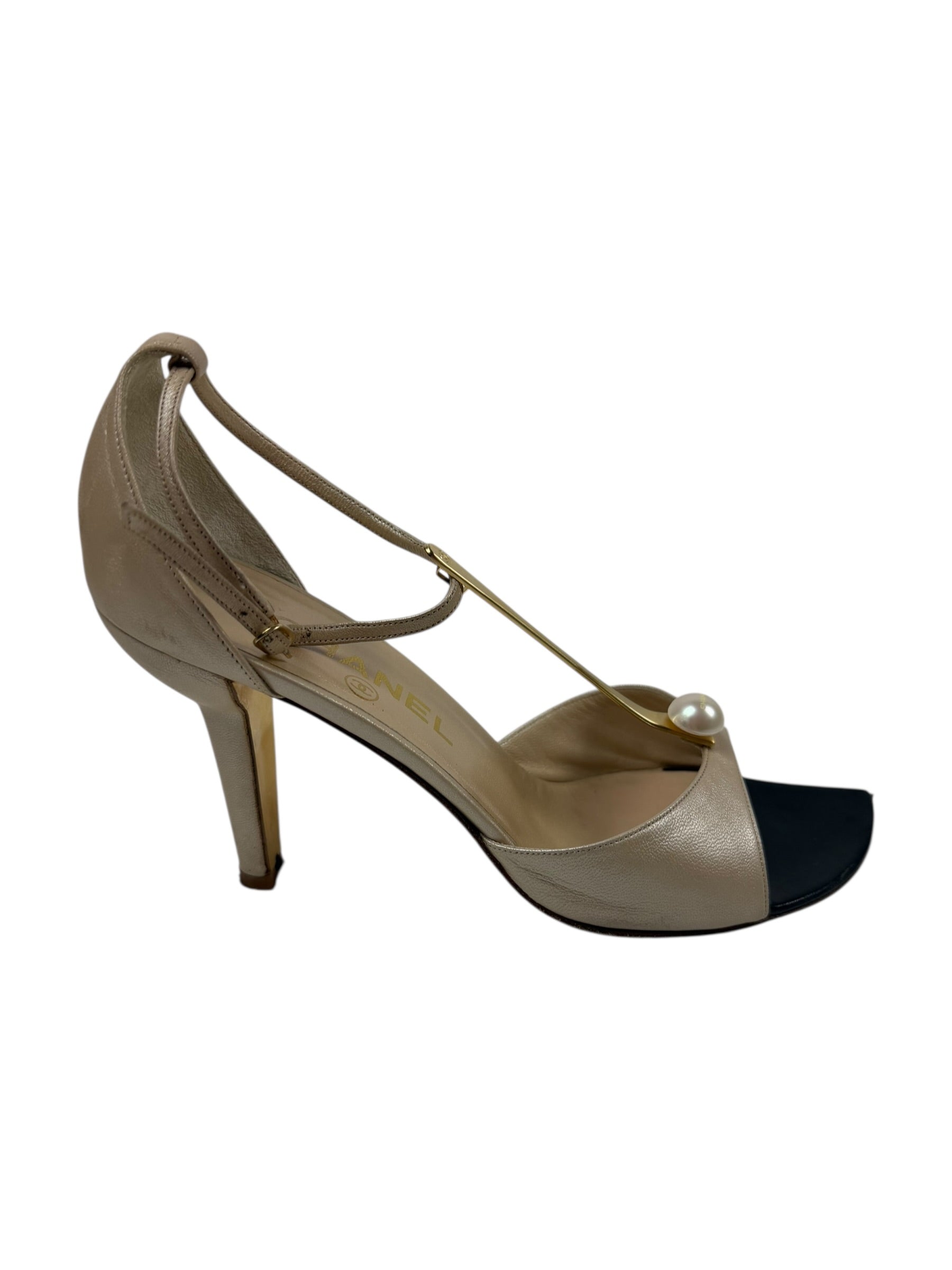 Chanel Spring / 2001 Pearl T-Strap Heels