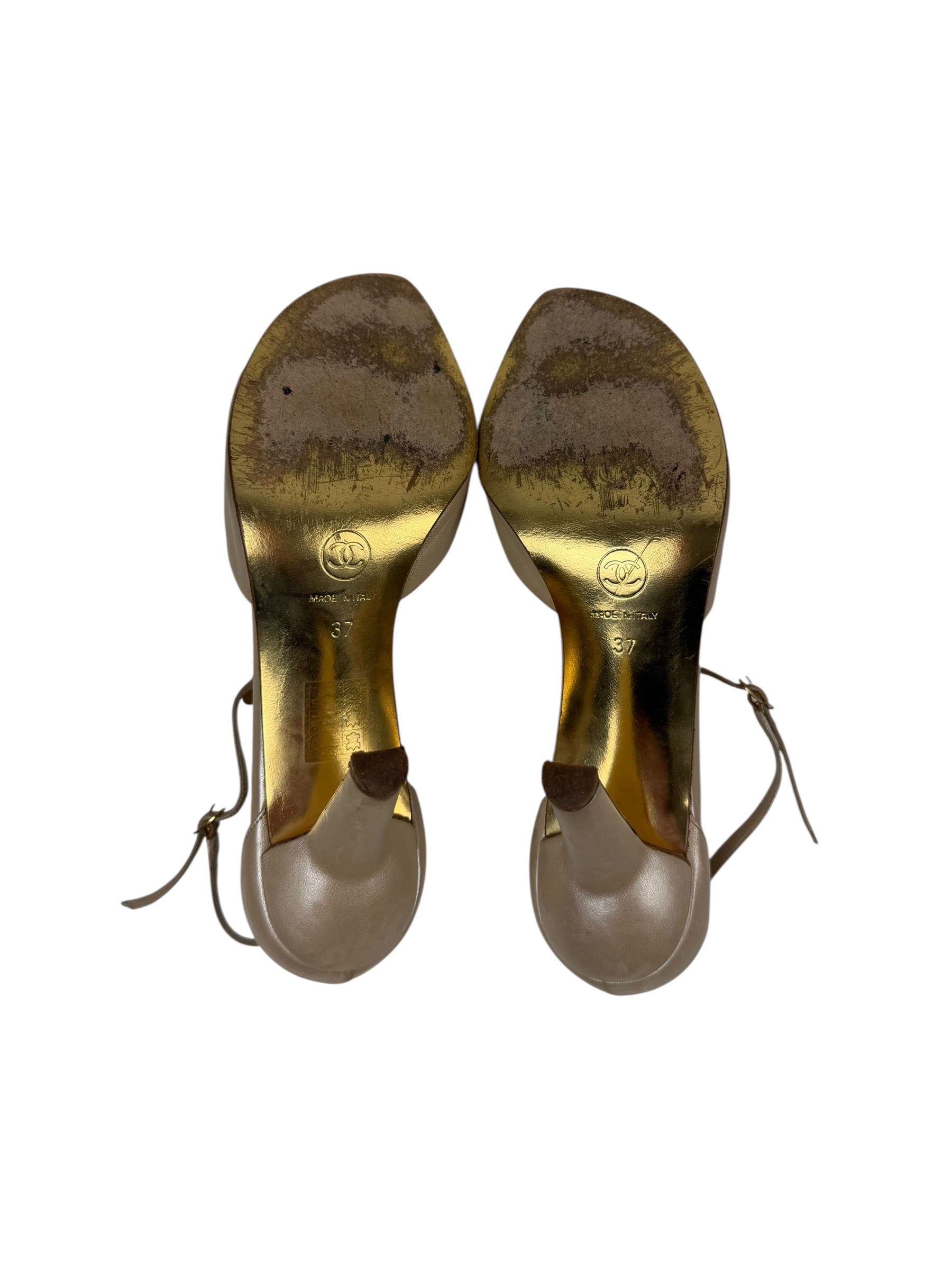 Chanel Spring / 2001 Pearl T-Strap Heels