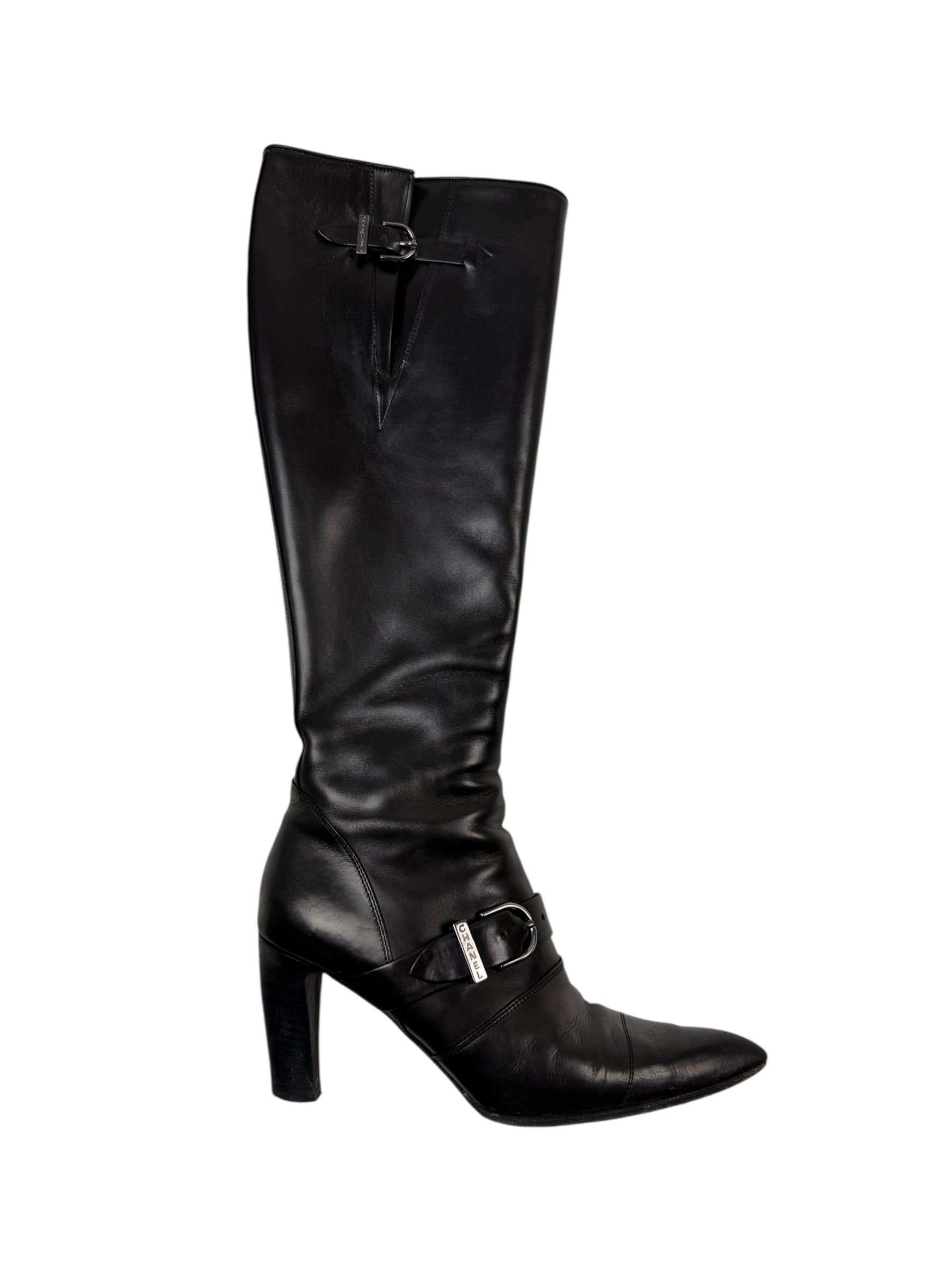 Chanel Autumn / 2002 Timeless Clasp High Heel Boot