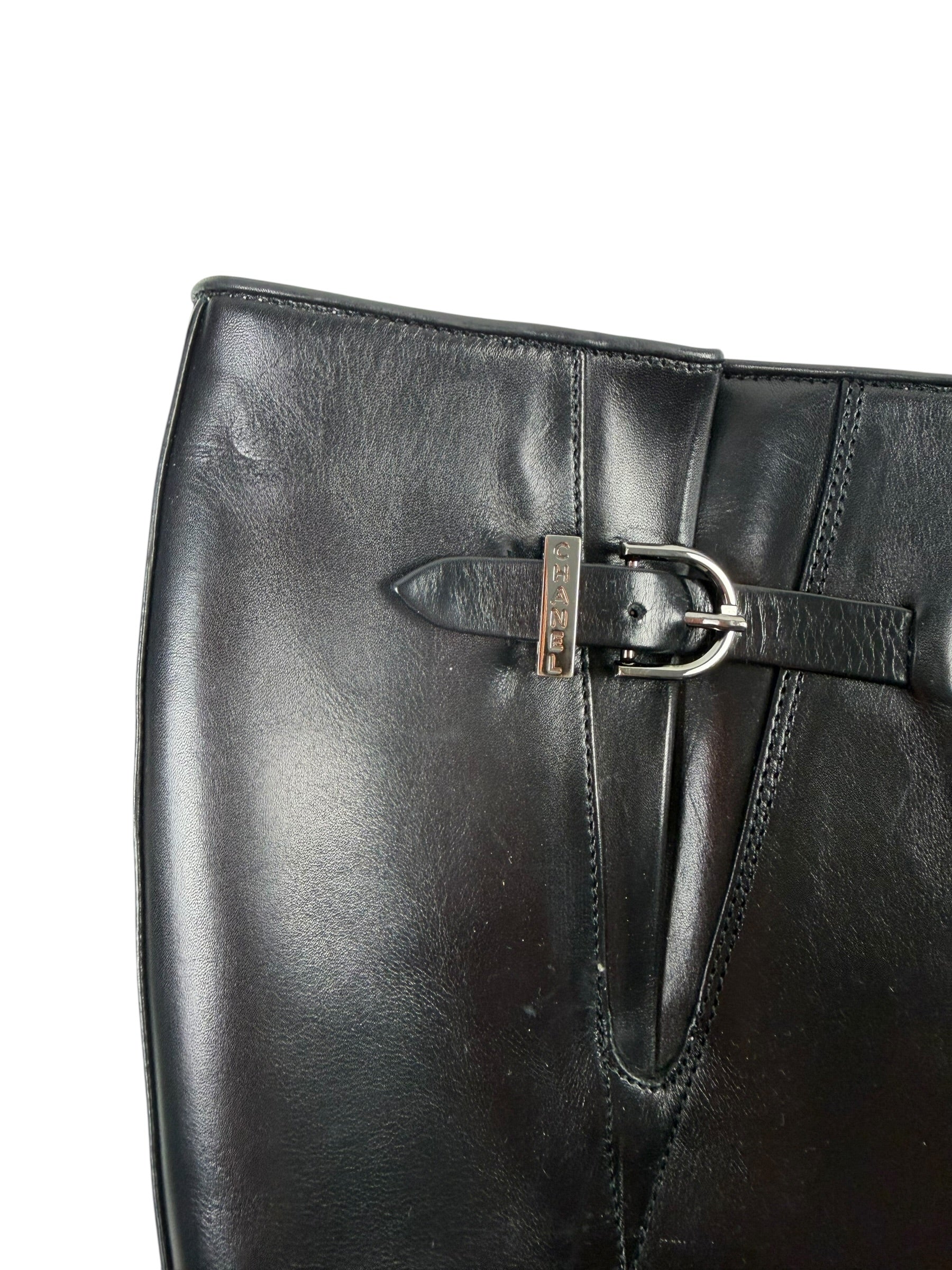 Chanel Autumn / 2002 Timeless Clasp High Heel Boot