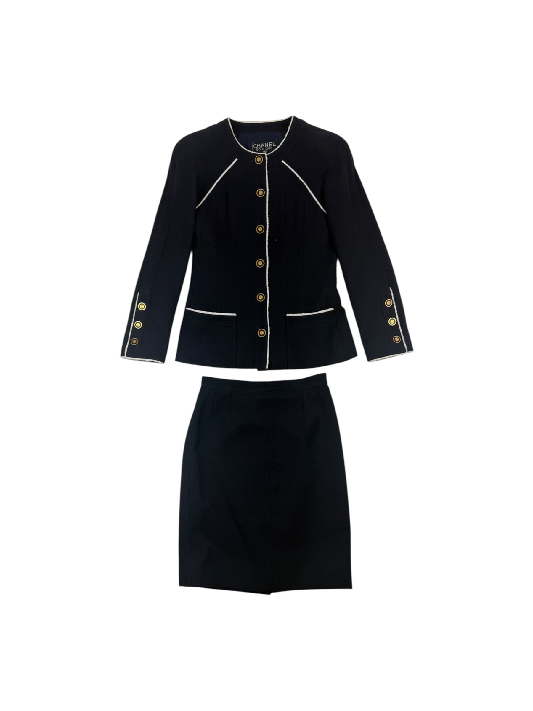 Chanel Boutique Autumn / 1996 Blazer & Skirt Set