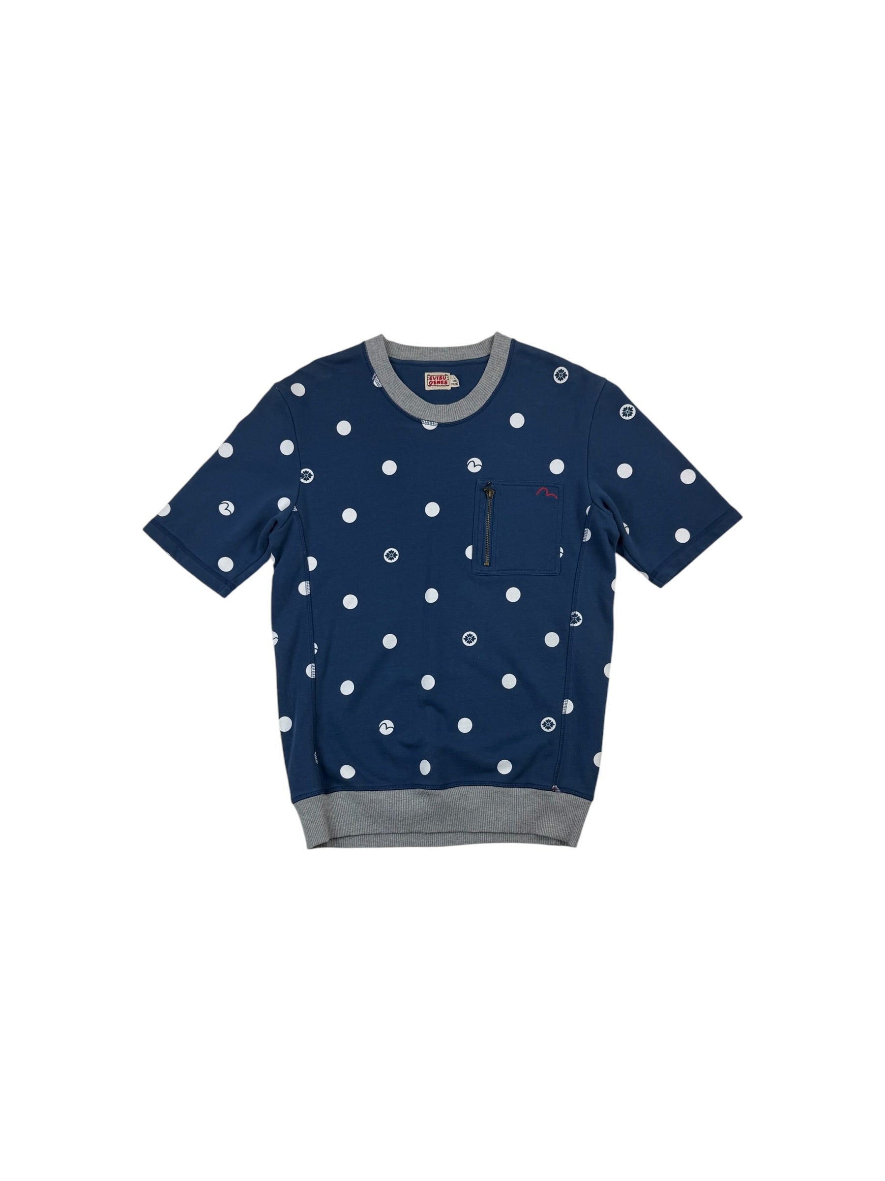 Evisu Genes 2000’s Short Sleeve Polka Dot Sweatshirt