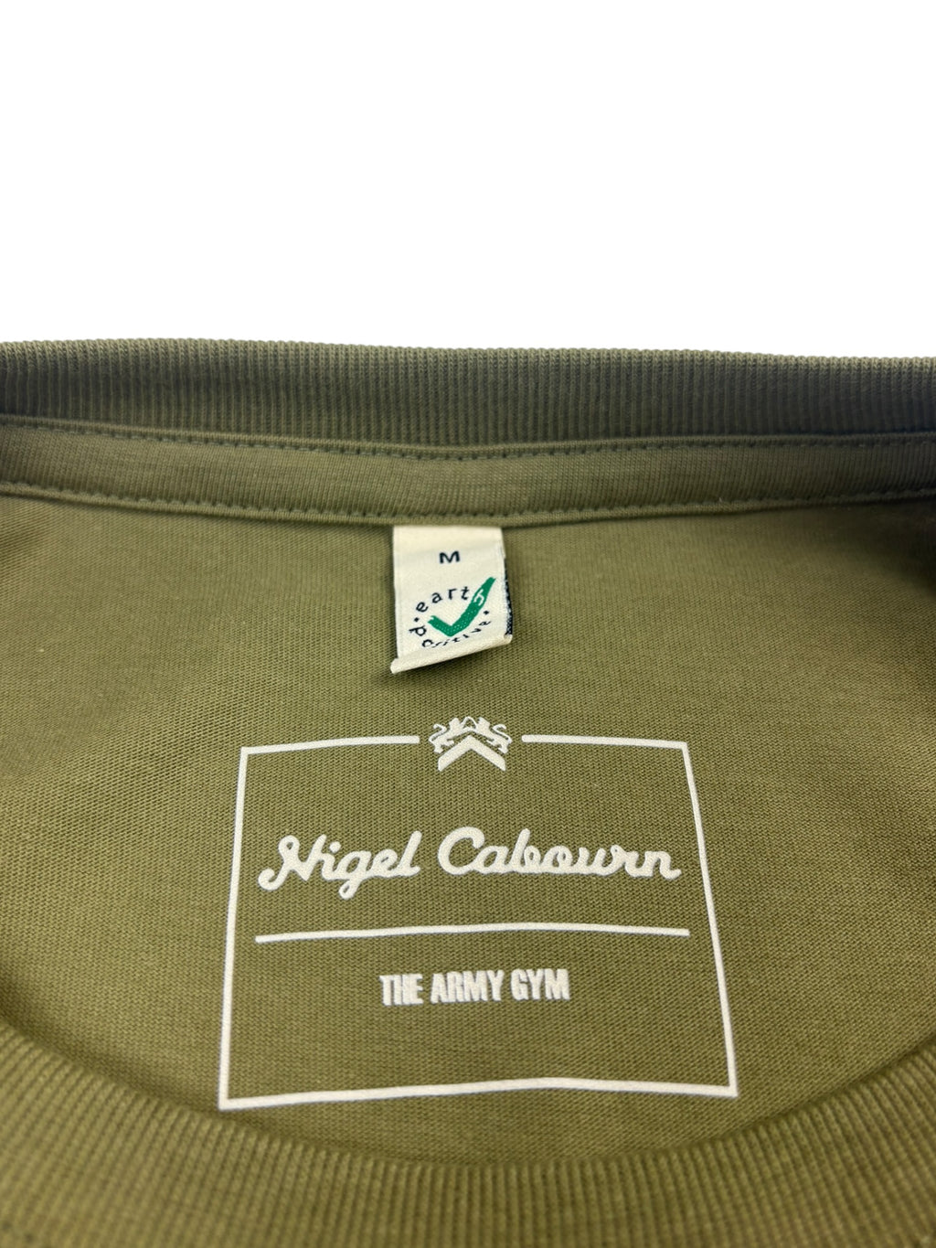 Nigel Cabourn Army Gym Print T-Shirt Faded Khaki