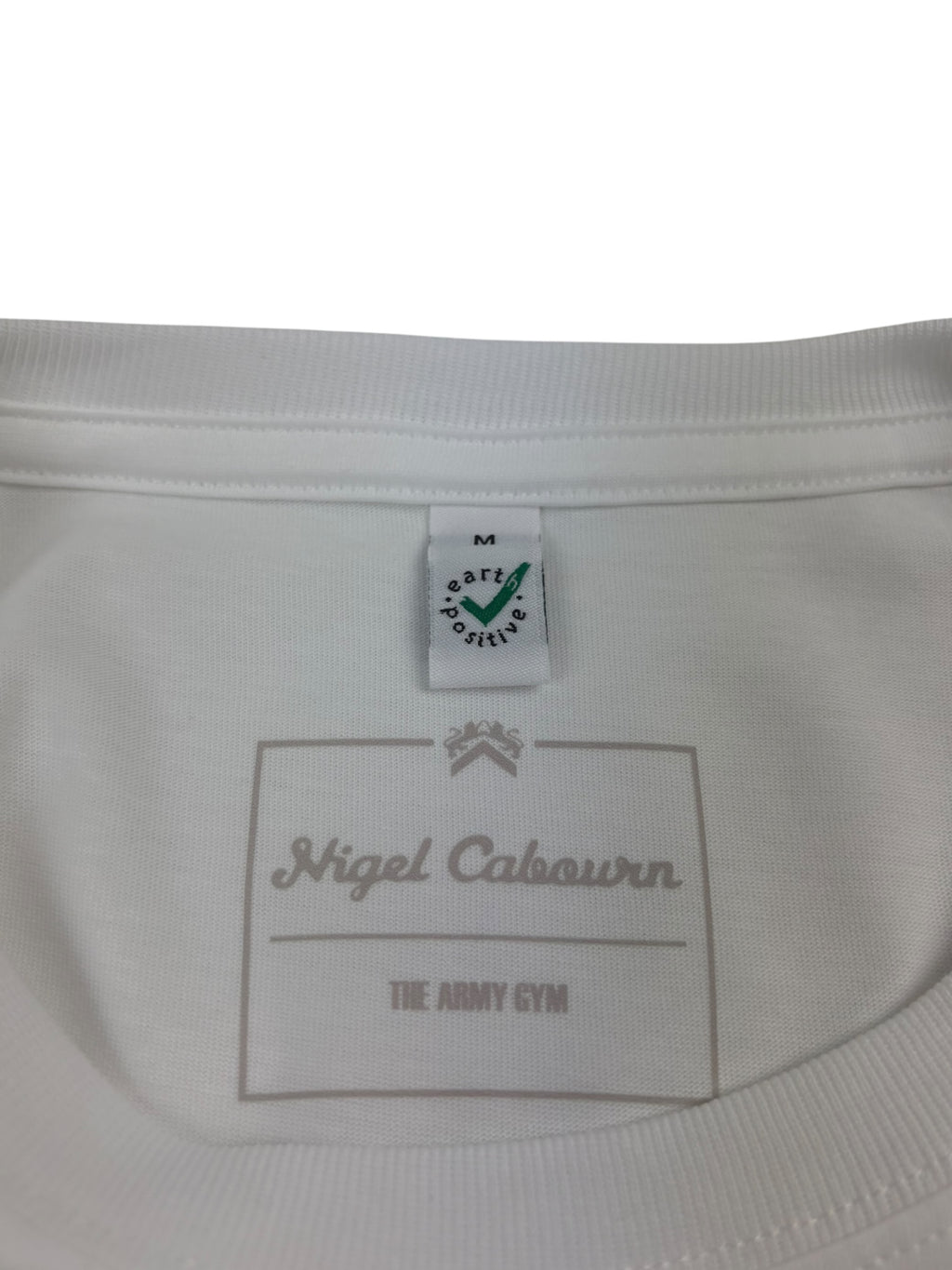 Nigel Cabourn Army Gym Print T-Shirt Faded White